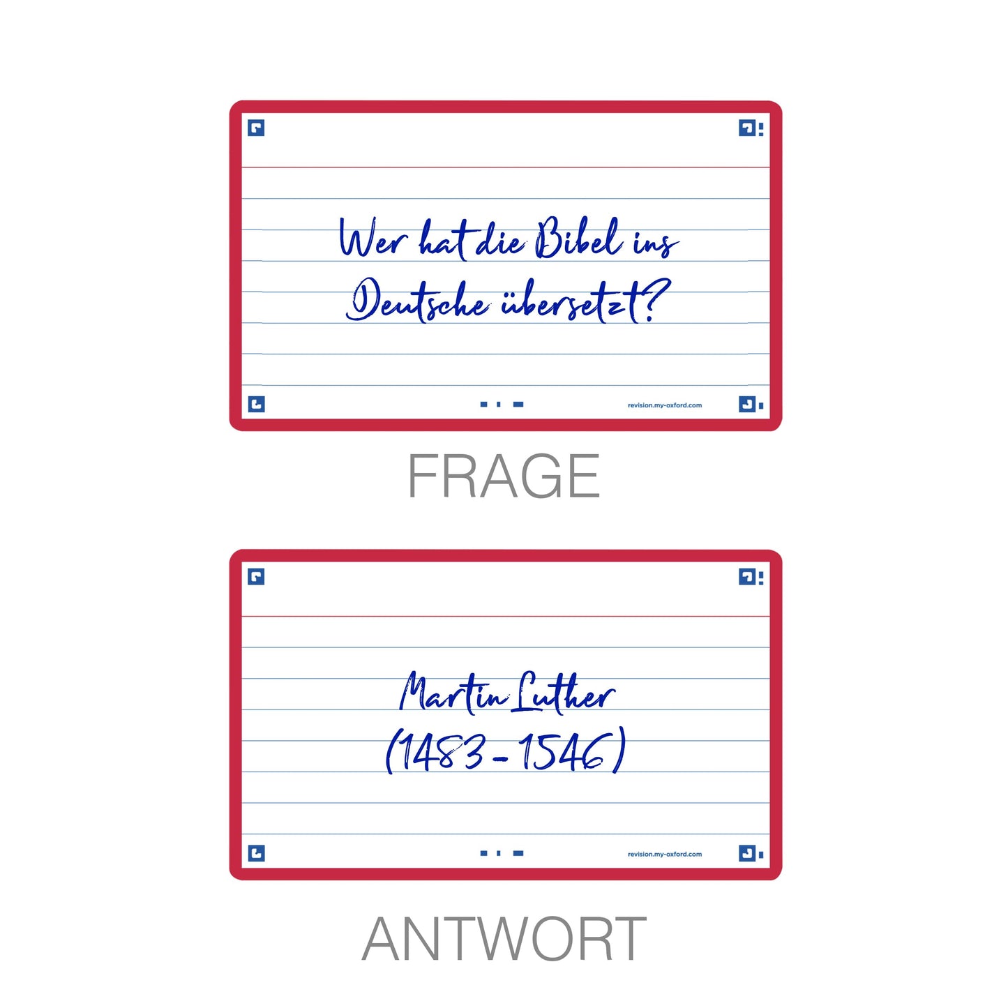 Oxford Flash Cards by, Ruled with Red Frame, Pack of 80 Cards, 7.5x12.5cm Size, 400133880