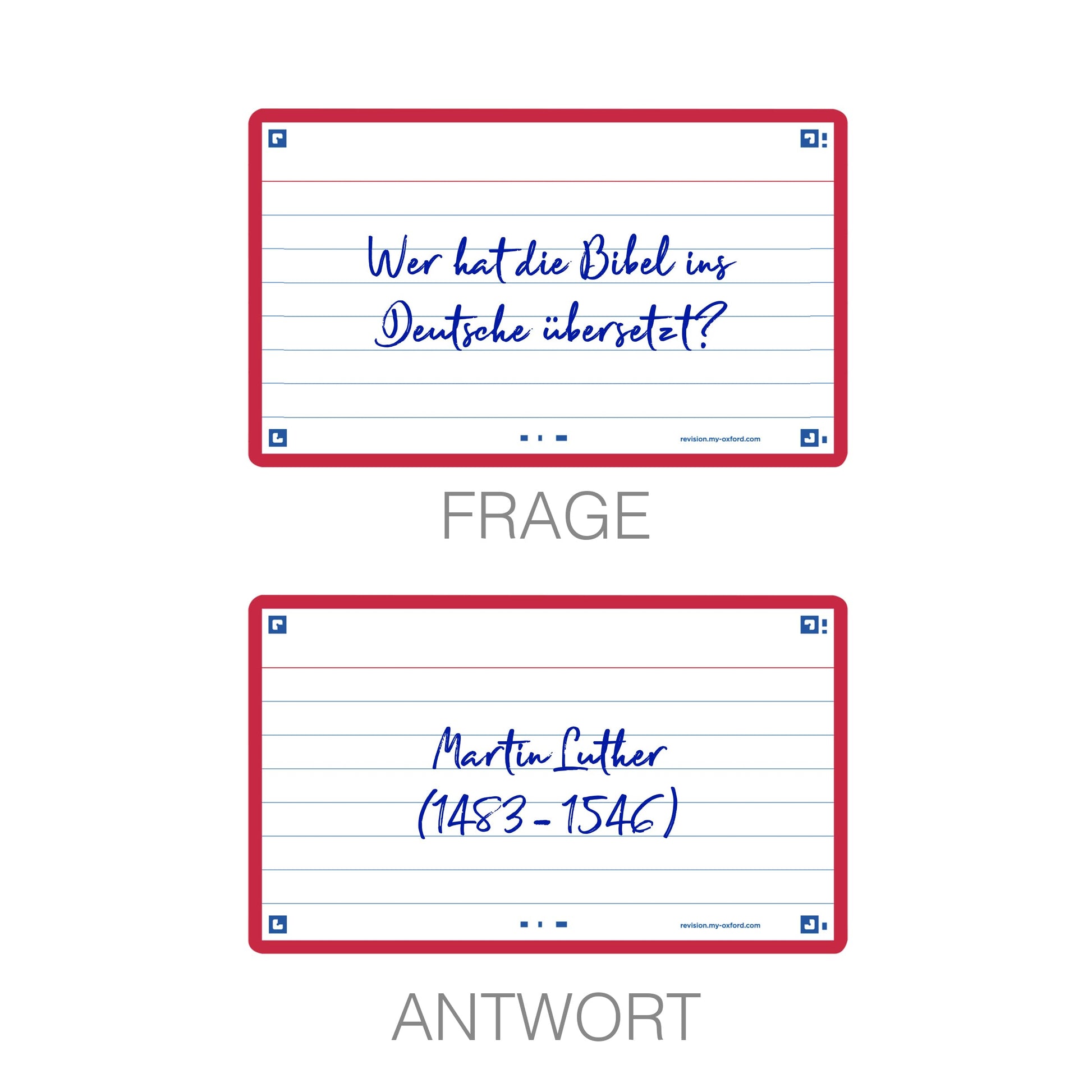 Oxford Flash Cards by, Ruled with Red Frame, Pack of 80 Cards, 7.5x12.5cm Size, 400133880
