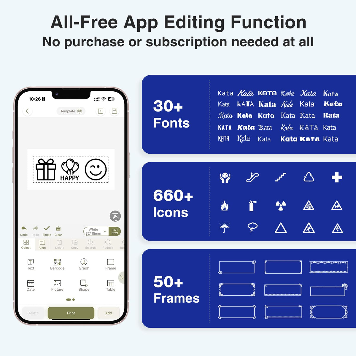 SUPVAN E11 Keyboard & Bluetooth Label Maker Machine