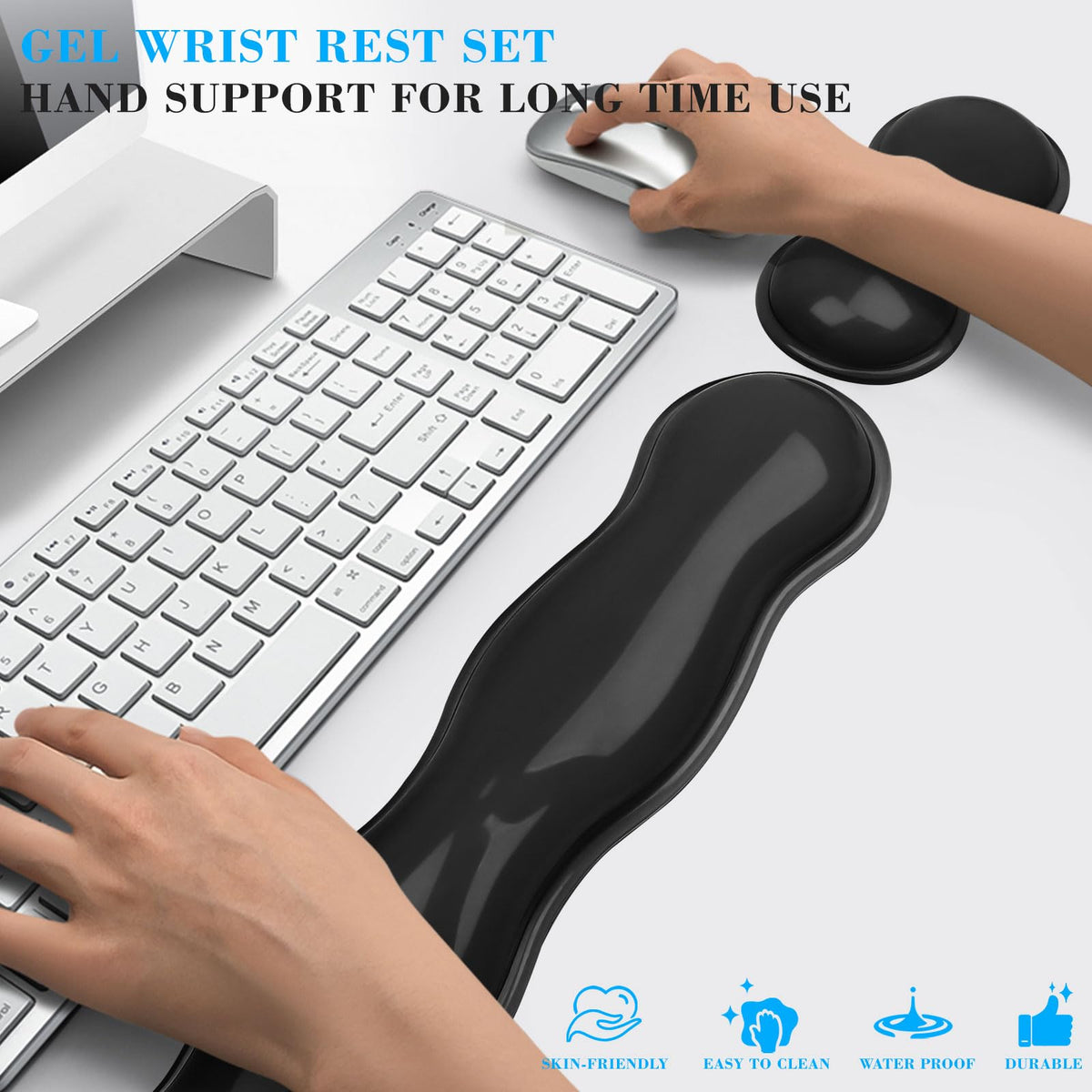 ABRONDA Gel Wrist Rest for Keyboard and Mouse, Wrist Rest for Keyboard, Mouse Wrist Support, Pain