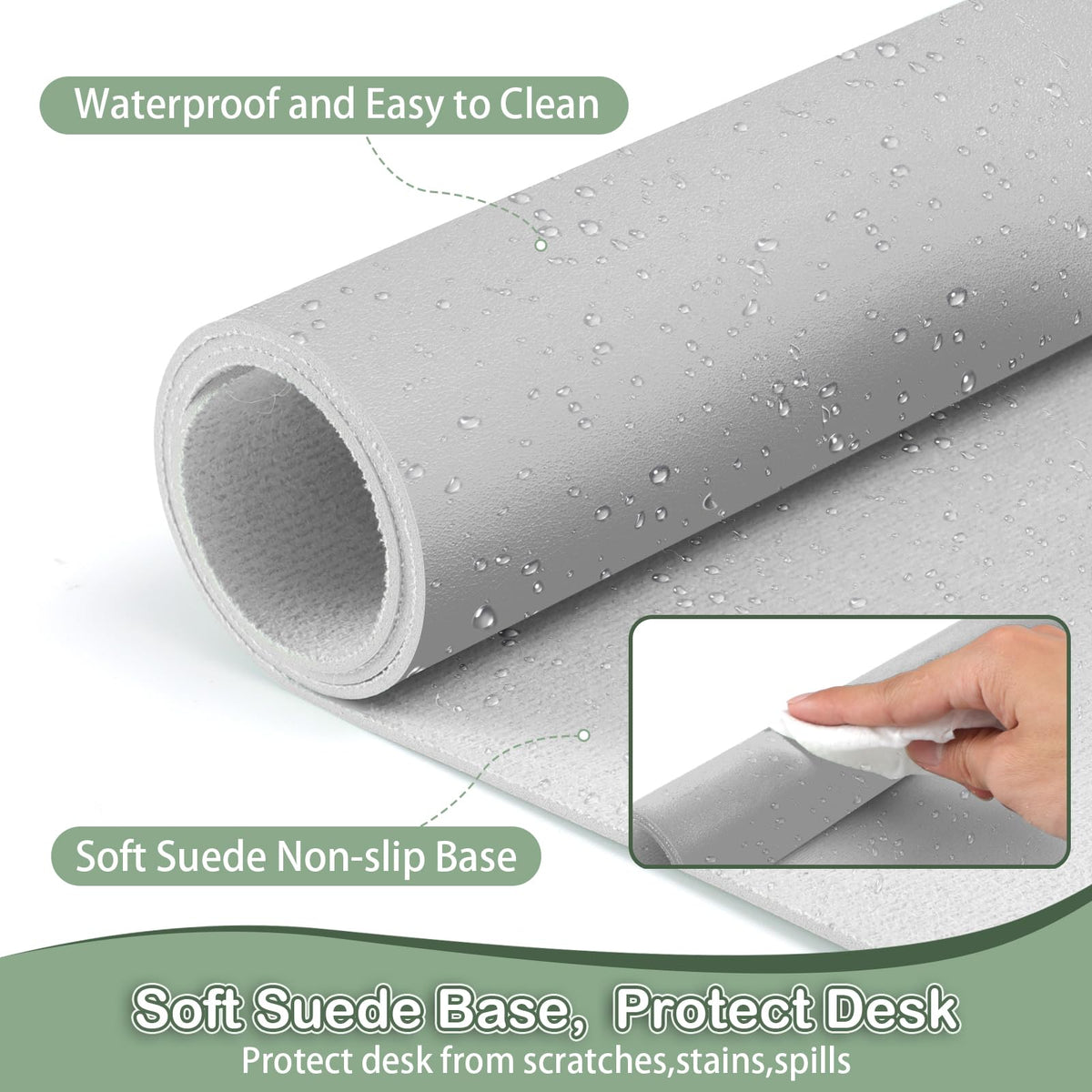 Boutilon Leather Desk Pad Protector,Non-Slip Mouse Pad,Laptop Desk Pad,Office Mouse Mat,Waterproof