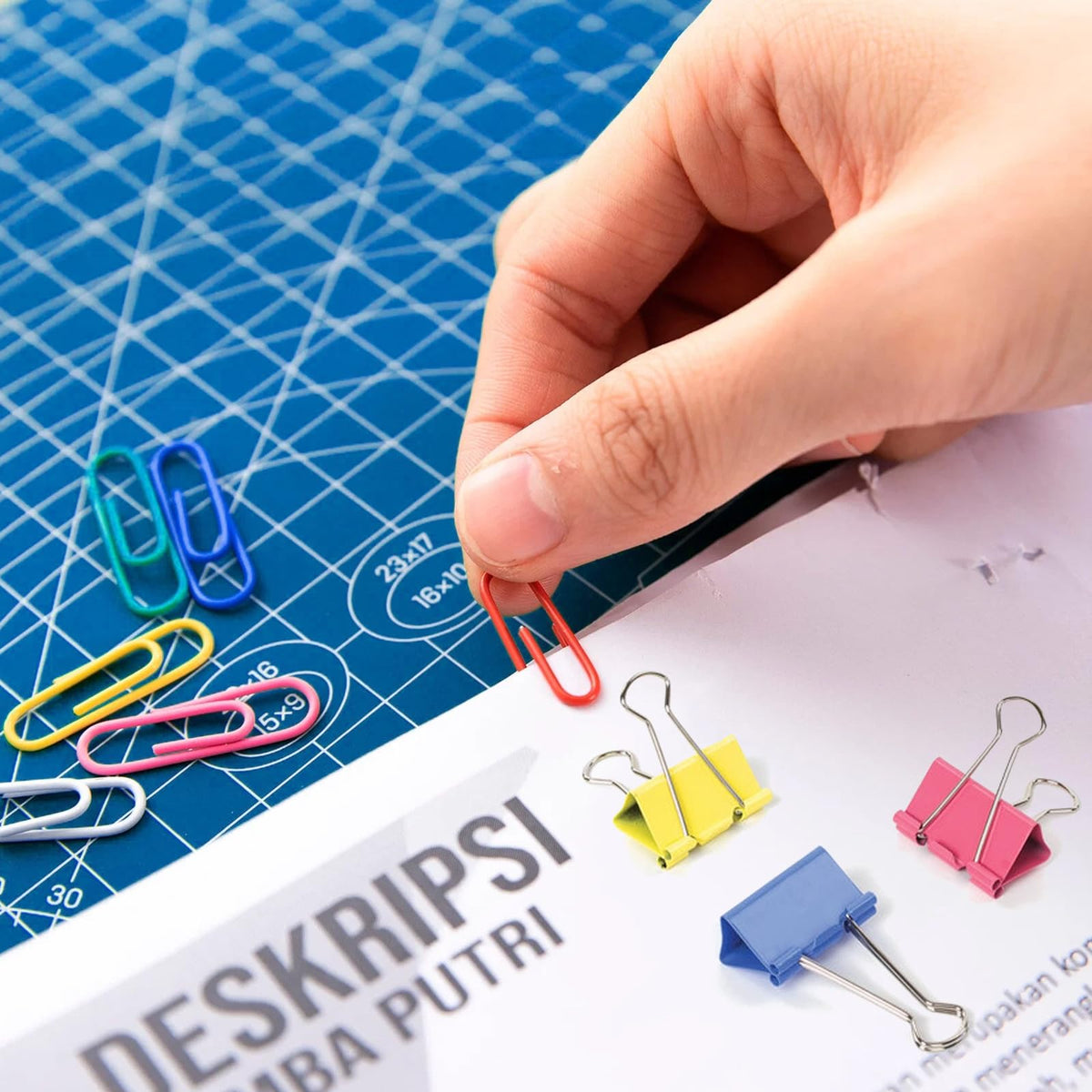 320PCS Paper Clips Binder Clips,Colored Paperclips and BinderClips Assorted Sizes(S/M/L),Colored