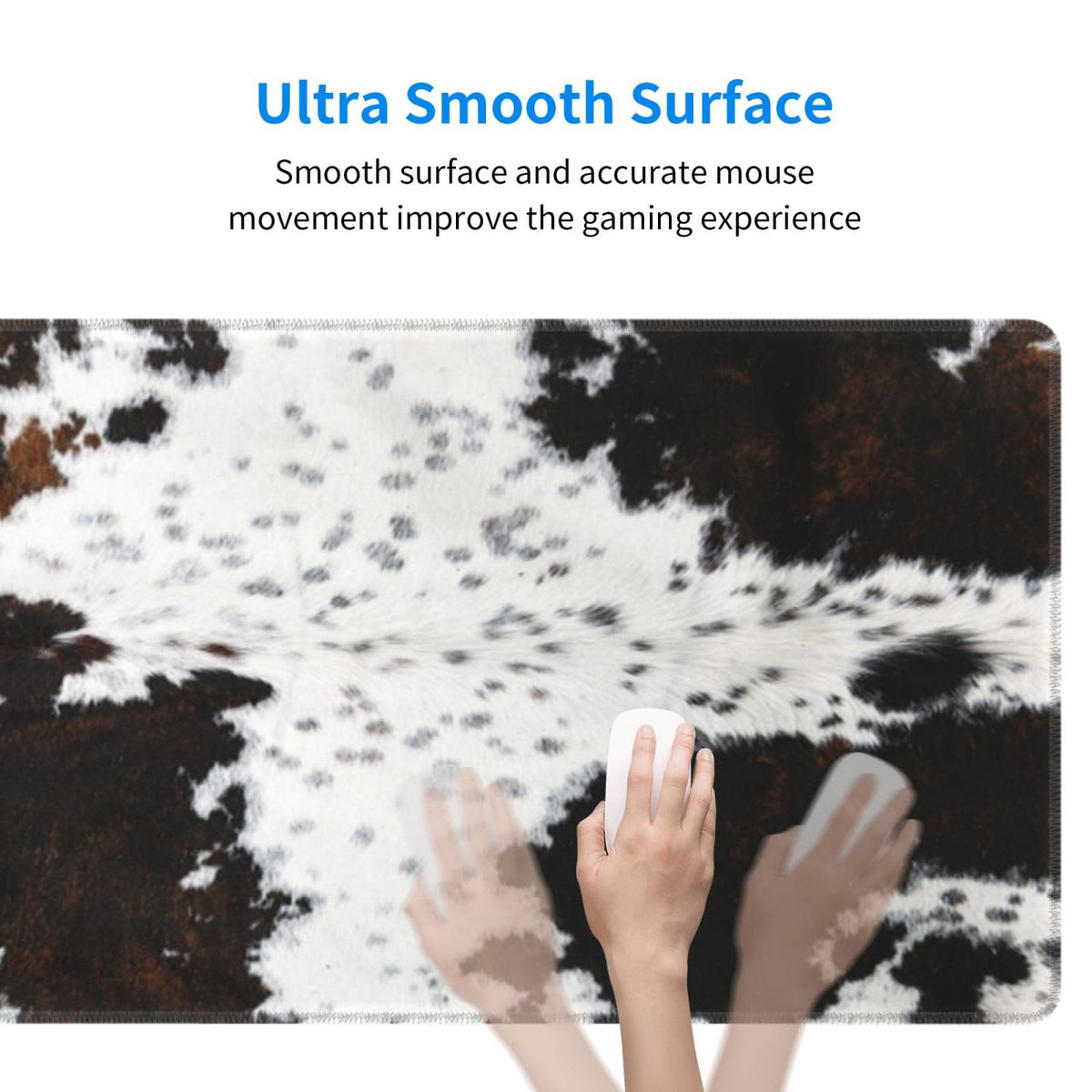 PPZCXWP Cowhide Mouse Pad Extended Large 31.5x11.8 Faux Fur Desk Mat