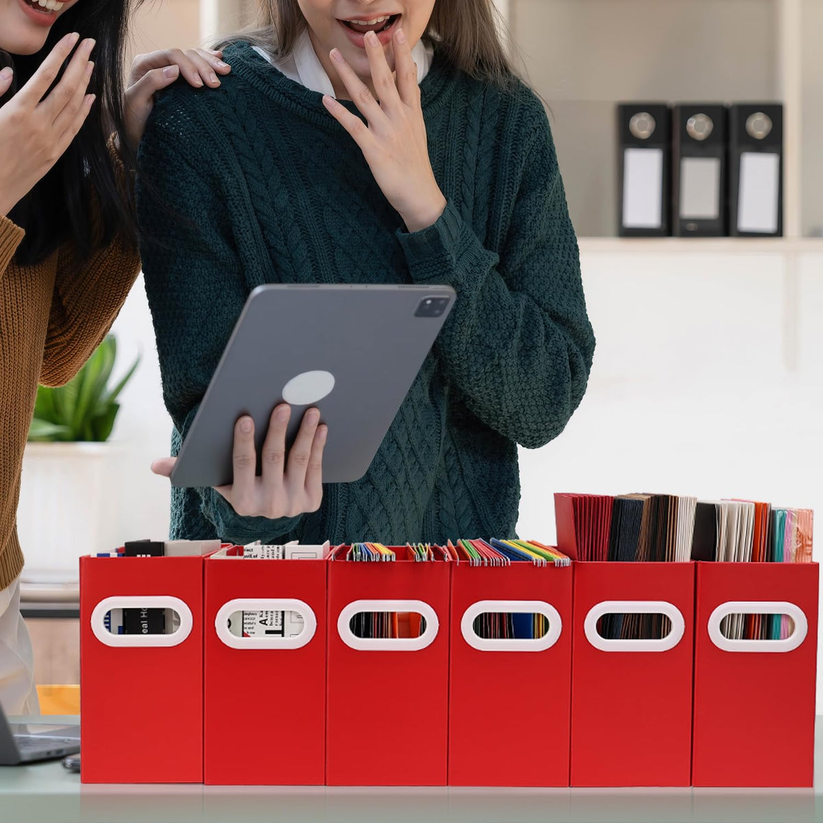 Aosric File Box for Hanging File Folders, Collapsible Cardboard Box