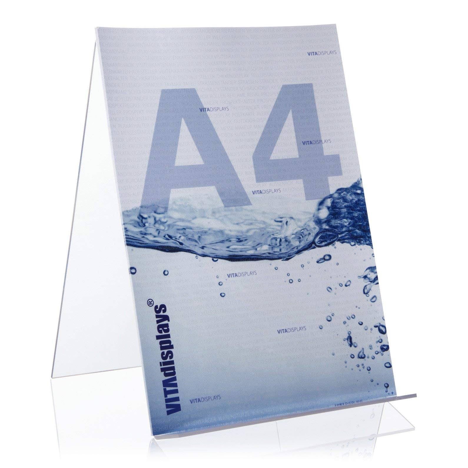 Plexiglas® Book Stand/Display as Goods Carrier and Angled Stand in DIN A4 Format