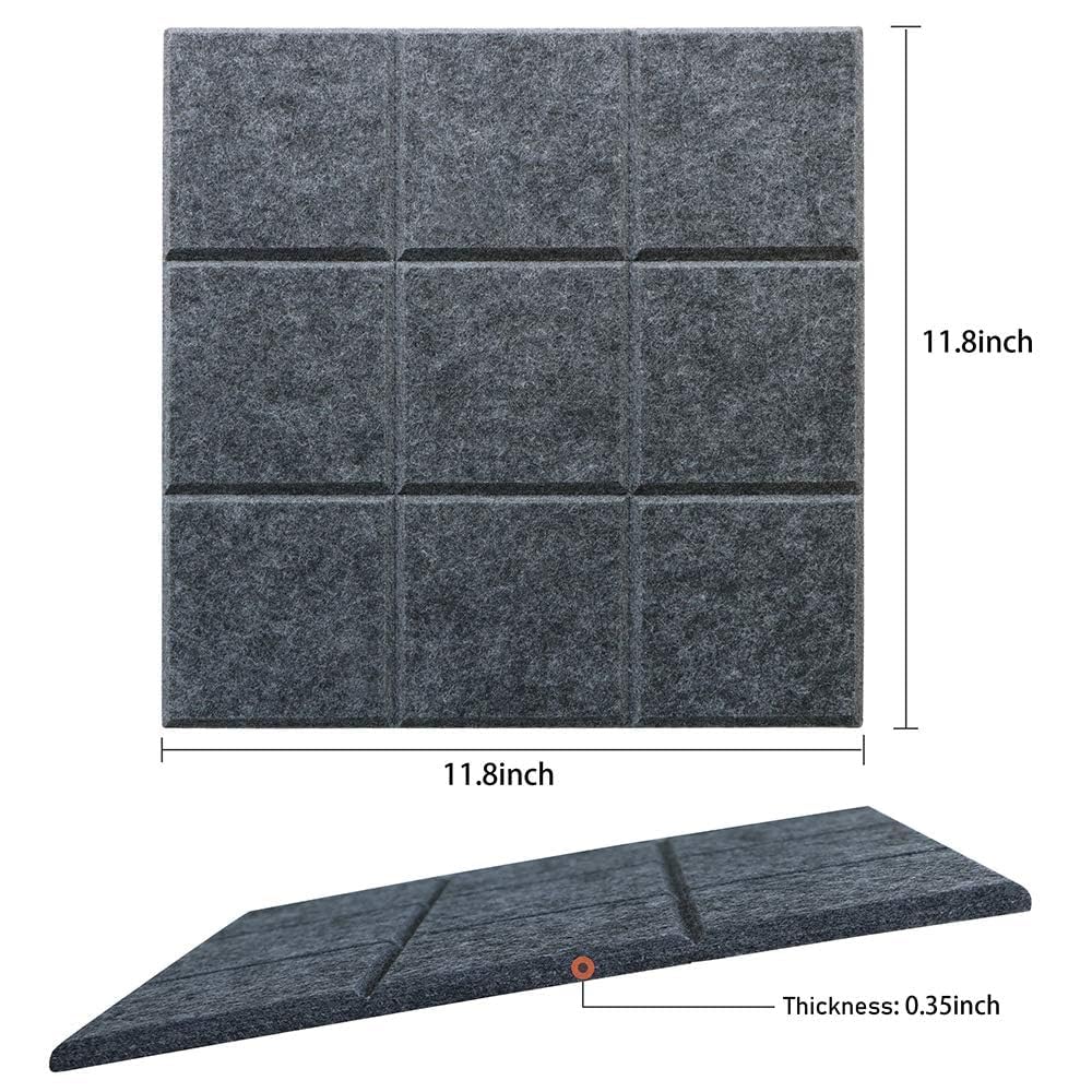 Uoisaiko Large Cork Board Felt Board Tiles for Walls with 30 Push Pins, 11.8"x11.8" Pack of 6 Pin