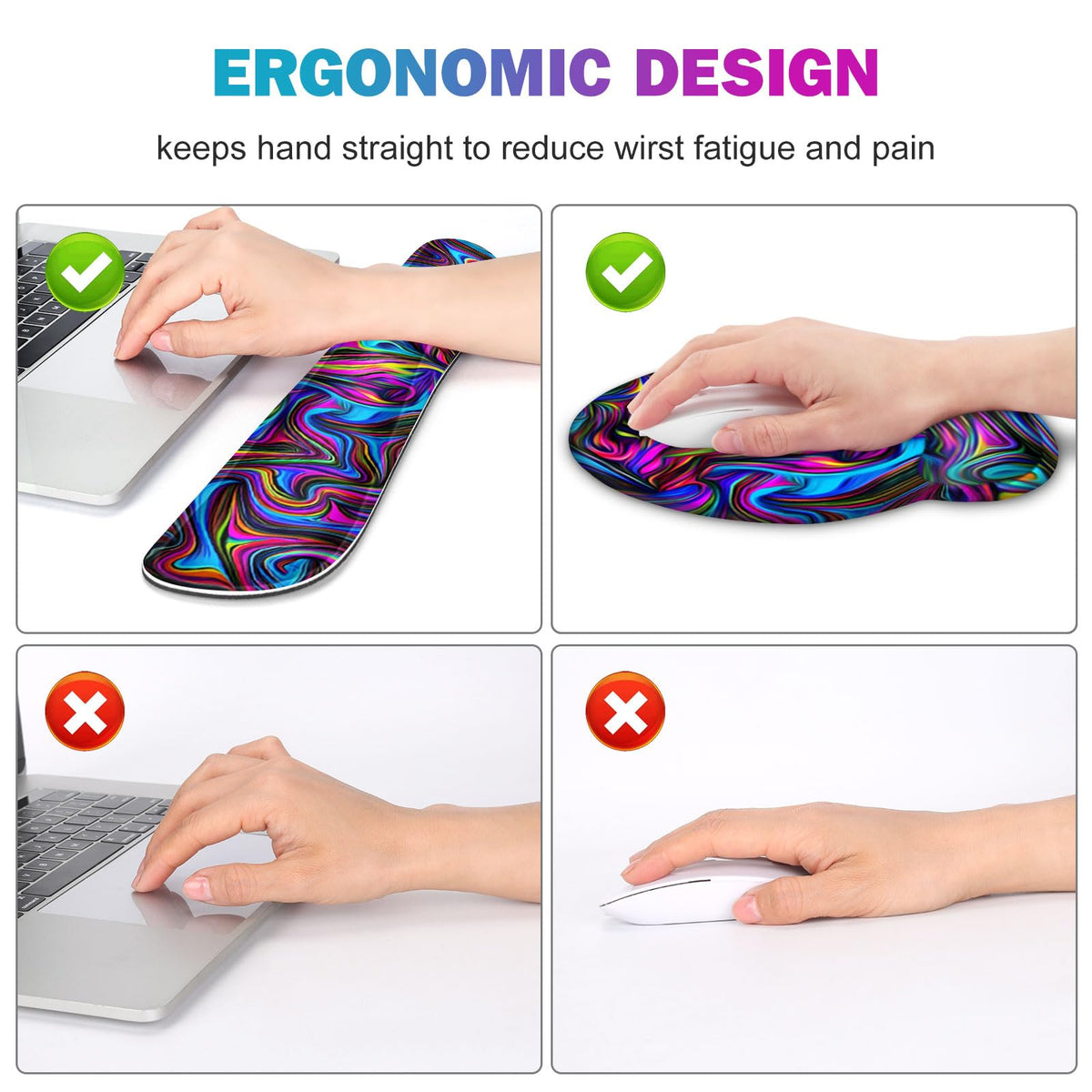 Gaming Mouse Pad, Large Desk Mat, Cute Desk Pad Protector, 4in1 XXL Mousepad + Keyboard Wrist
