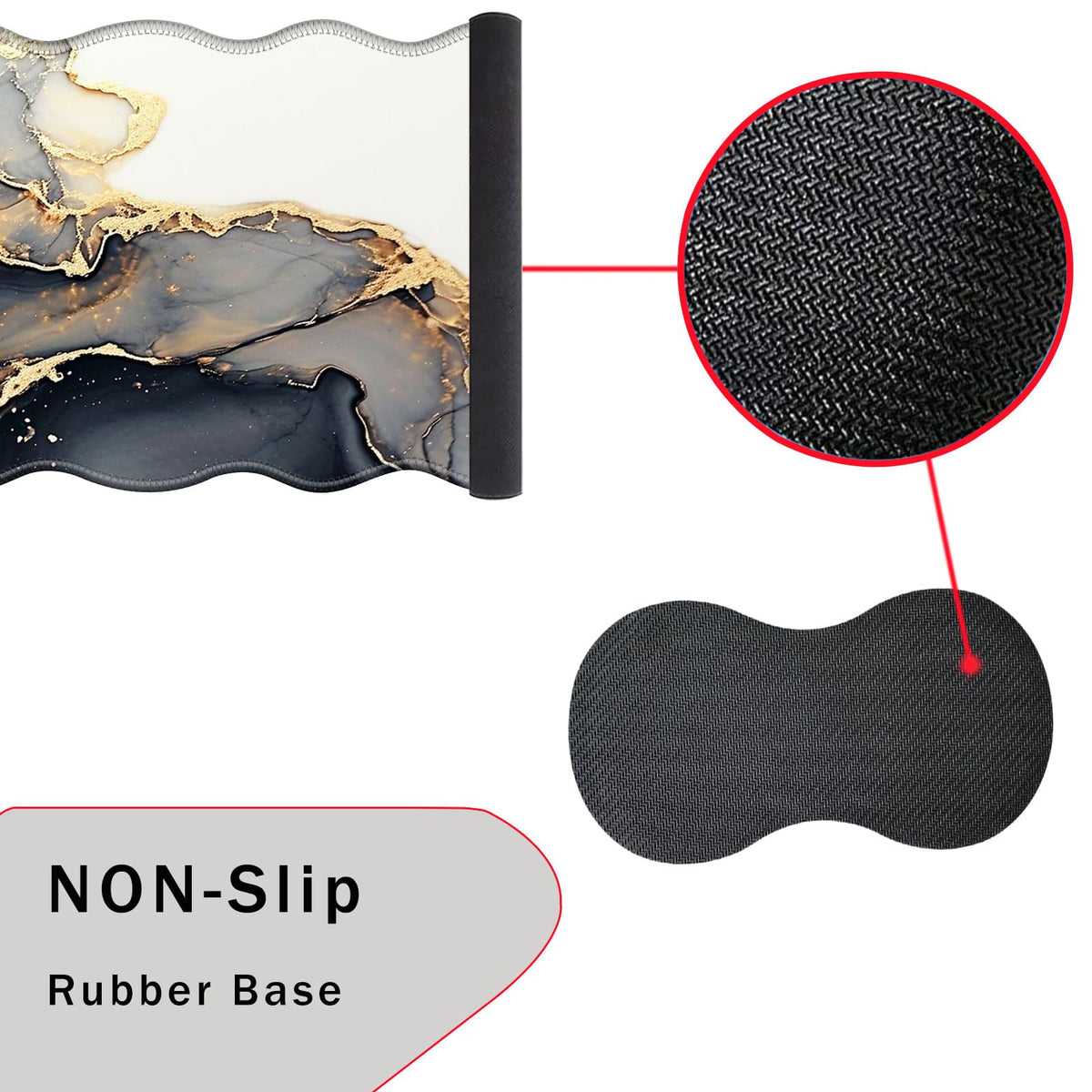 CICPLKSE Mouse Pad with Wrist Support + Desk Mat + Coaster 3 in 1 Set, XL Large Gaming Mousepad