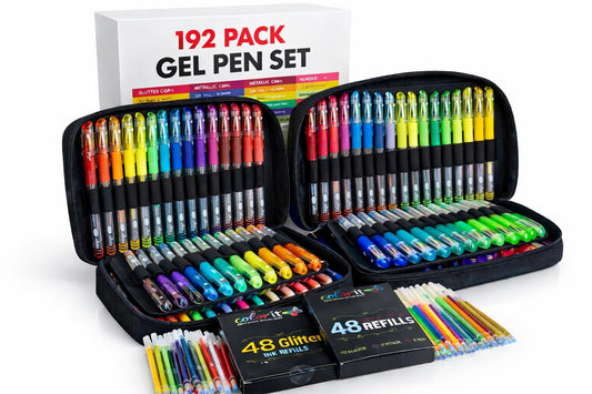 ColorIt Gel Pens Set for Coloring – 192 Pack with 12 Metallic, 12 Neon, 72 Glitter Gel Pens - 96