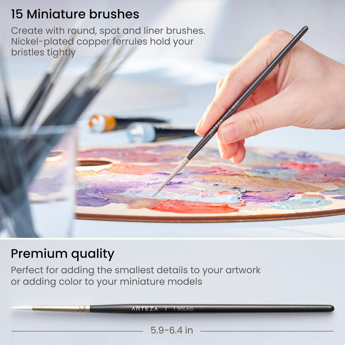 ARTEZA Metallic Gouache Paint Set with Black Canvas Paper, Includes 12 Gouache Colors, Foldable