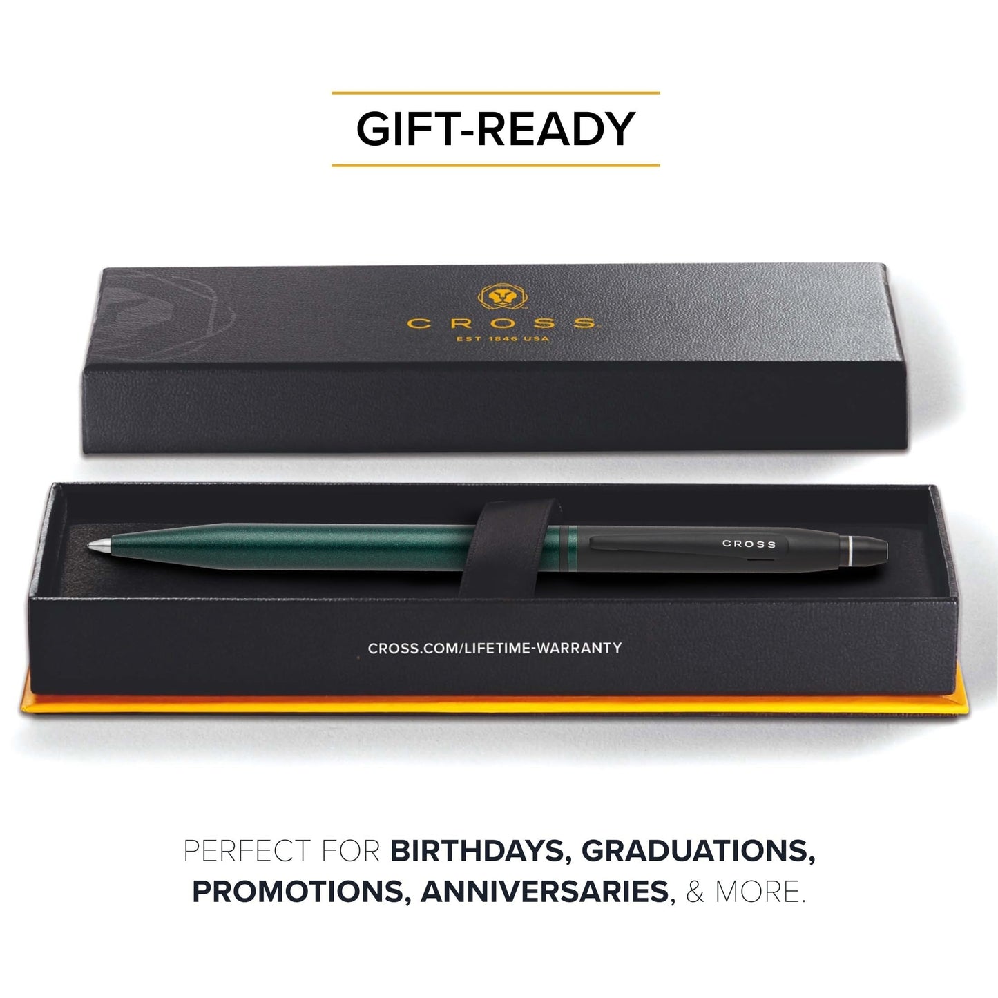 Cross Click Tuxedo Metallic Green Ballpoint Pen, Black Ink