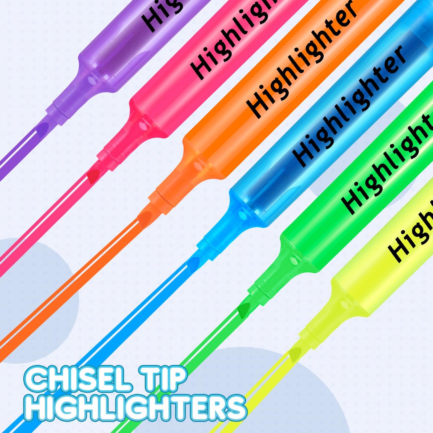 Qilery 72 Pack Tank Highlighters Bulk, Chisel Tip Markers,Blue
