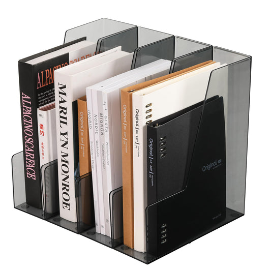 CiWiVOKi Vertical File Holder, PET Desk Organizer and Storage Bins Holding for Magazines, Binders