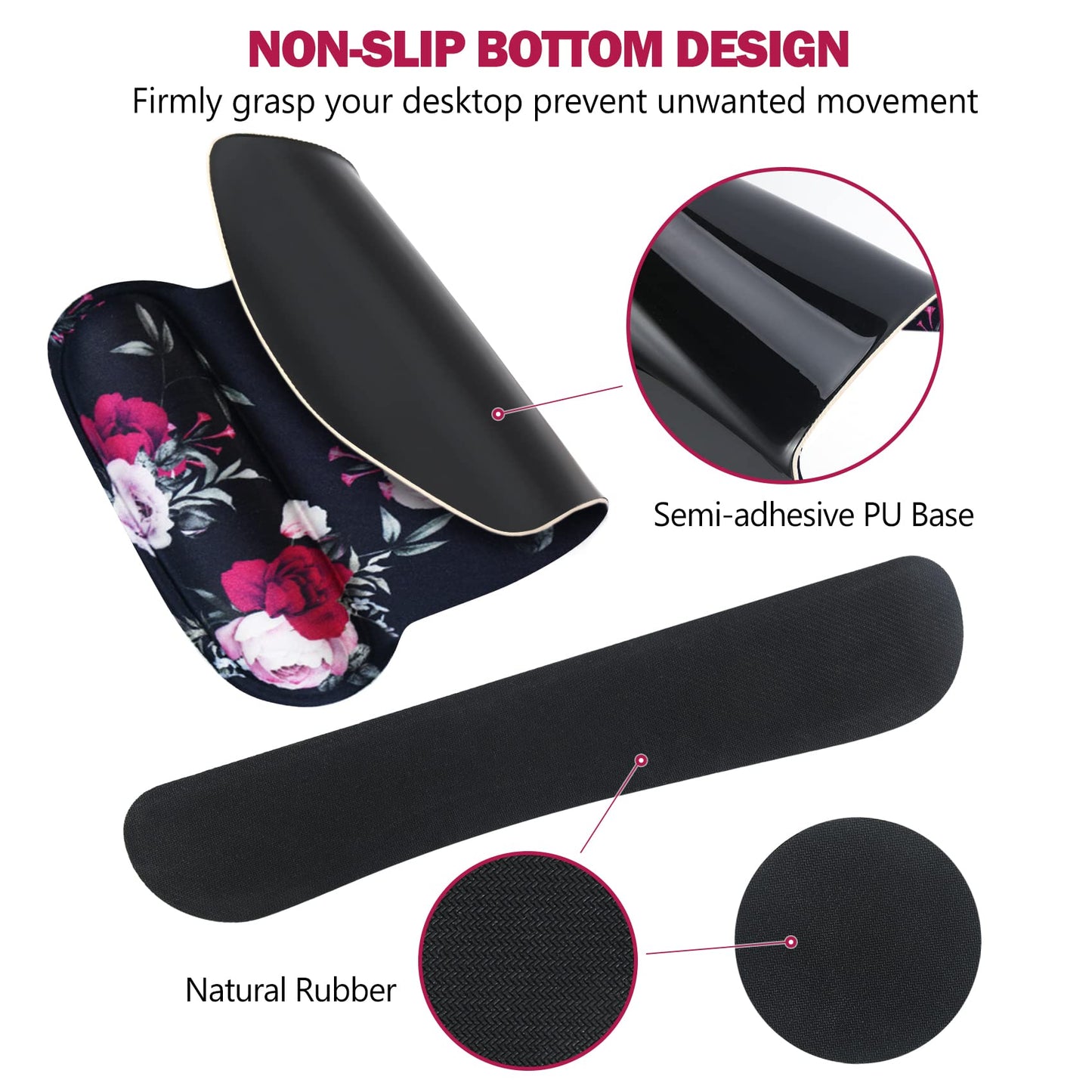 AIMSA Ergonomic Keyboard Wrist Rest and Mouse Pad with Wrist Support Set, Memory Foam Non-Slip