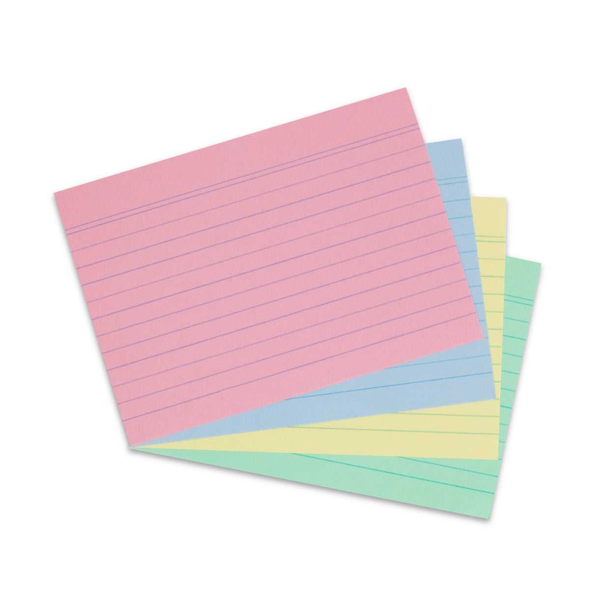 Herlitz A6 Flash Cards – Pack of 200, Lined Revision Cards in Assorted Colours for Studying