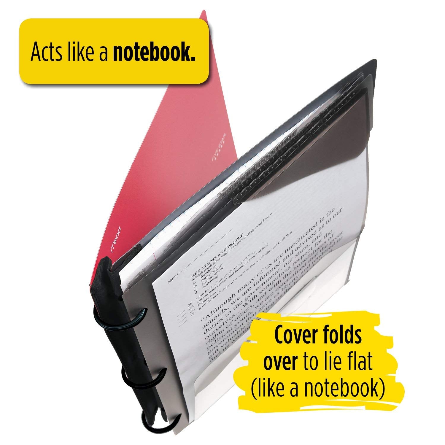 Five Star Flex Hybrid NoteBinder, 1 Inch Binder with Tabs, Notebook and 3 Ring Binder All-in-One