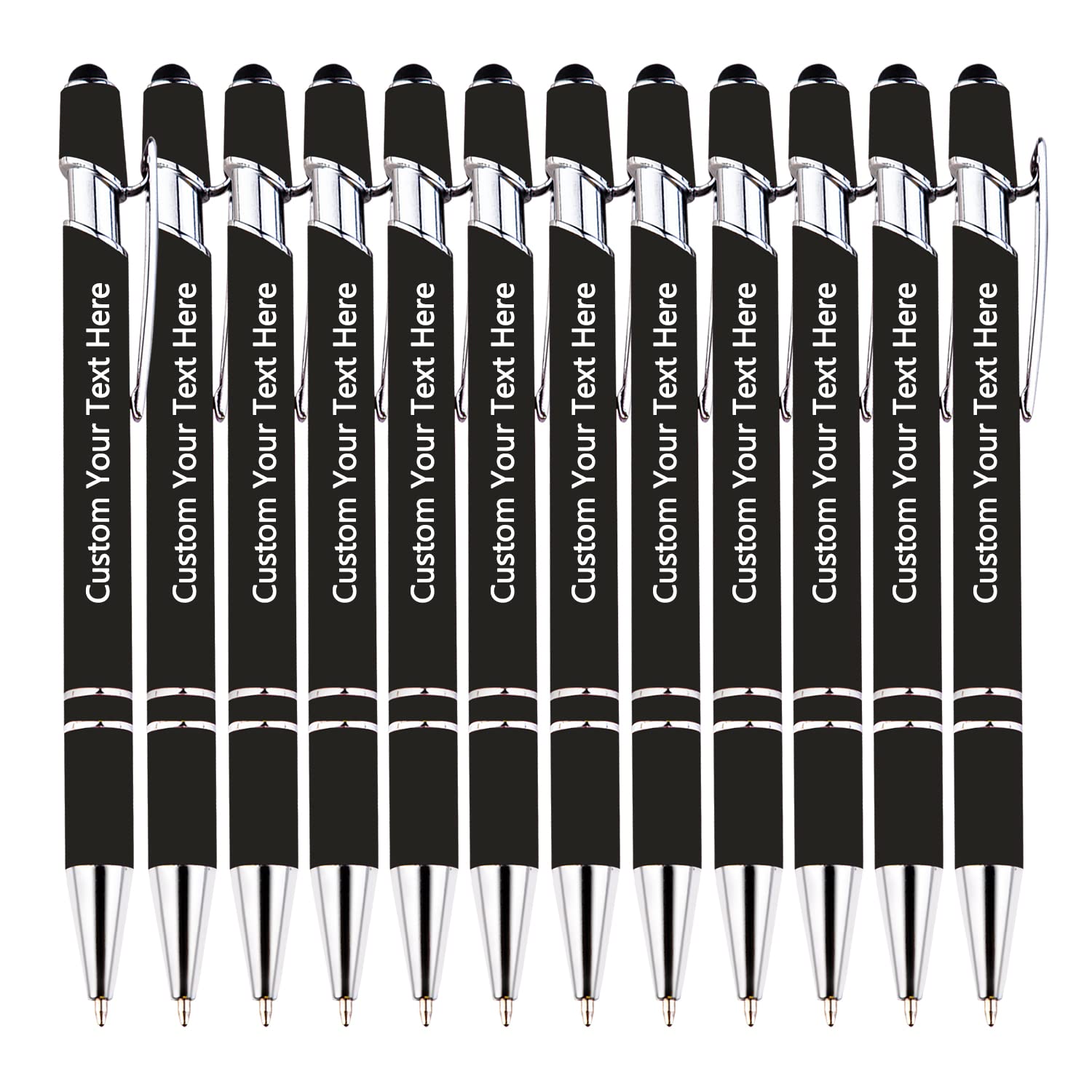 KOLOWKO Personalized 2-in-1 Ballpoint Pen & Stylus - Custom Text/Name/Message - Bulk Order Up to