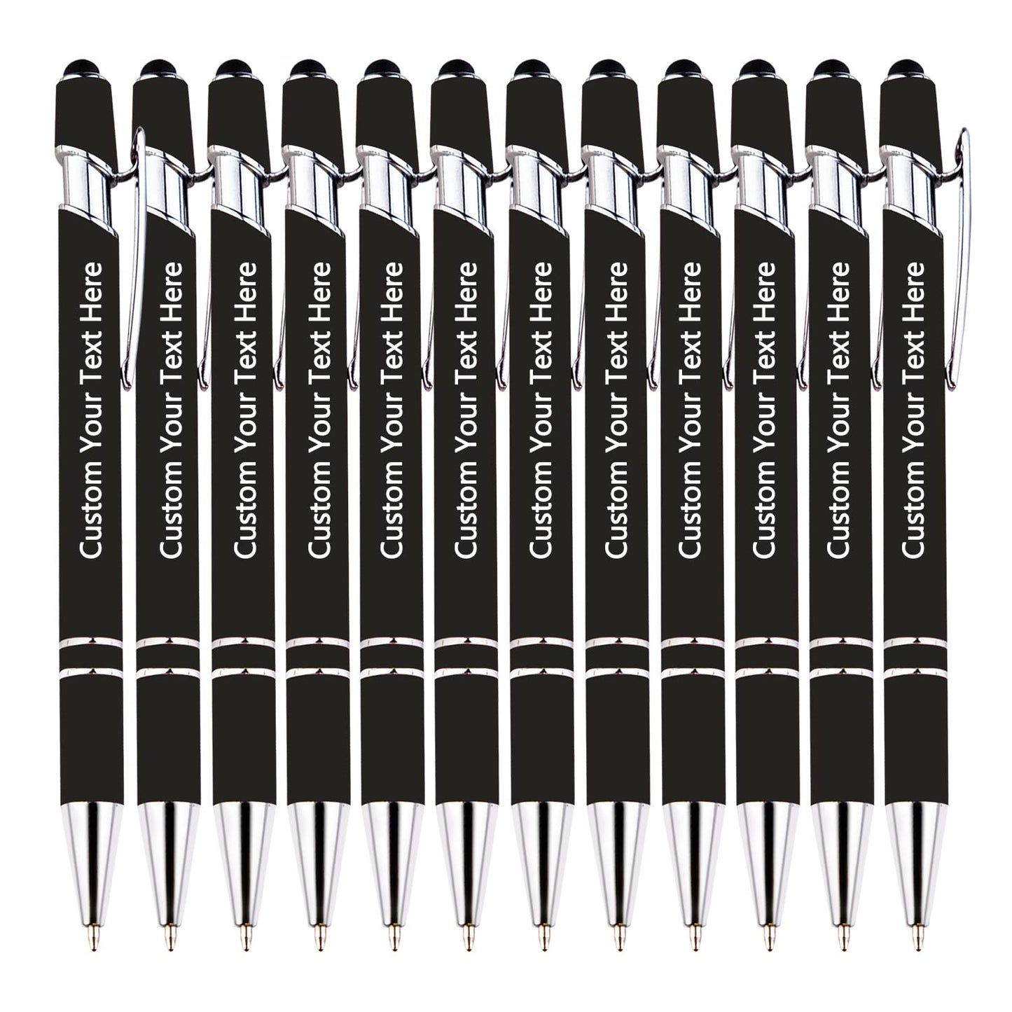 KOLOWKO Personalized 2-in-1 Ballpoint Pen & Stylus - Custom Text/Name/Message - Bulk Order Up to
