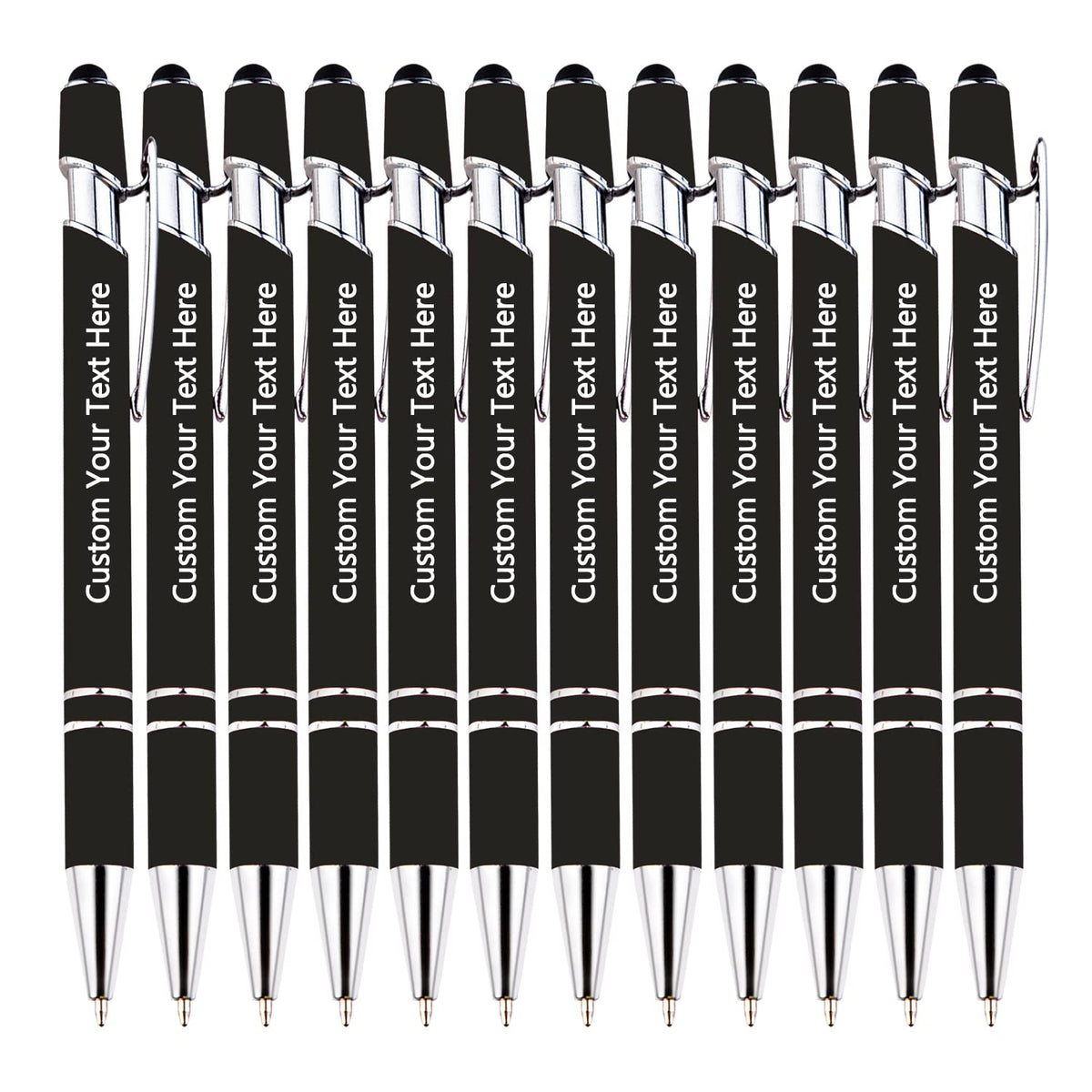KOLOWKO Personalized 2-in-1 Ballpoint Pen & Stylus - Custom Text/Name/Message - Bulk Order Up to