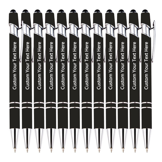 KOLOWKO Personalized 2-in-1 Ballpoint Pen & Stylus - Custom Text/Name/Message - Bulk Order Up to