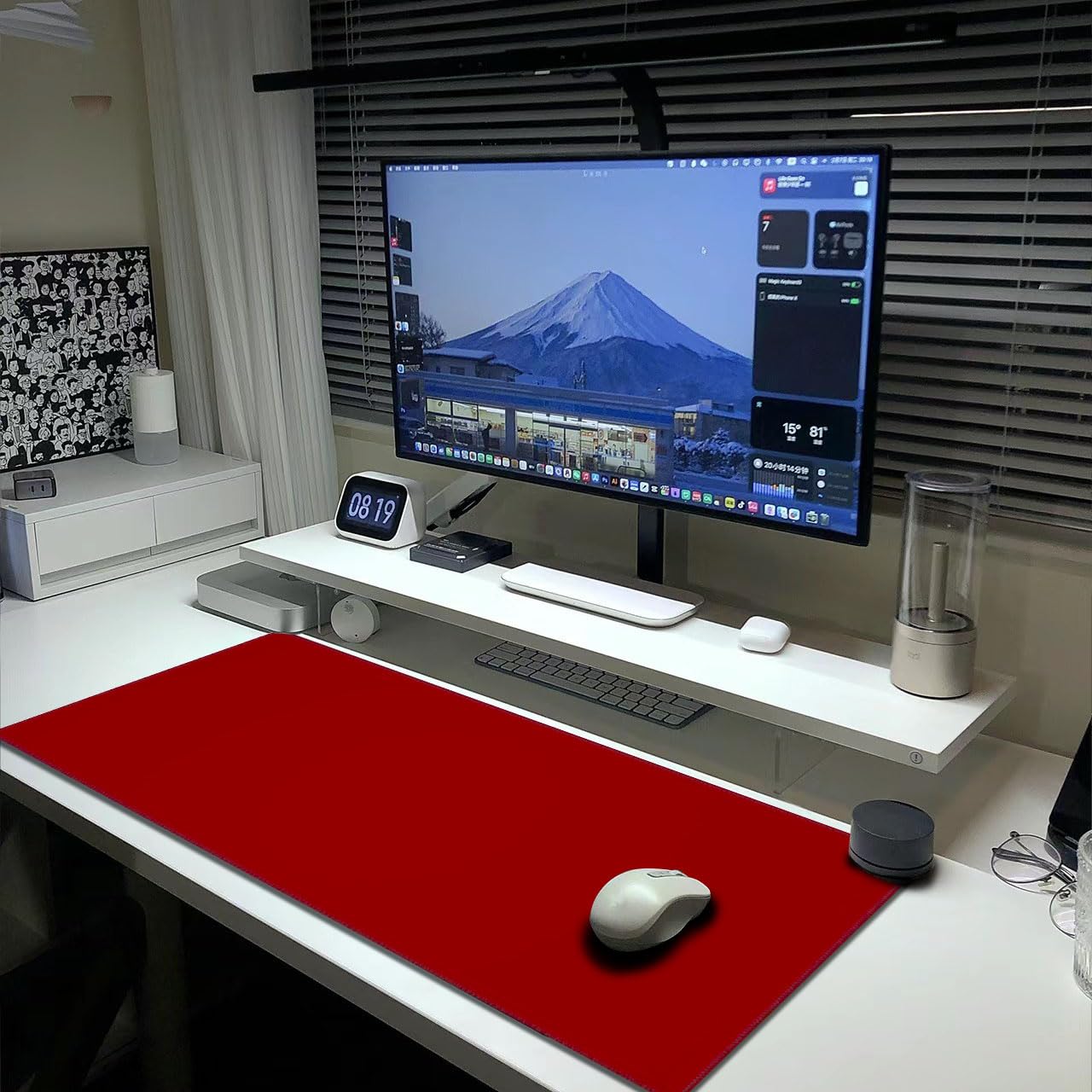 Red Mouse Pad Extended Large Gaming Mousepad XL Big Long Oversized Desk Mat Stitched Edges 31.5 X