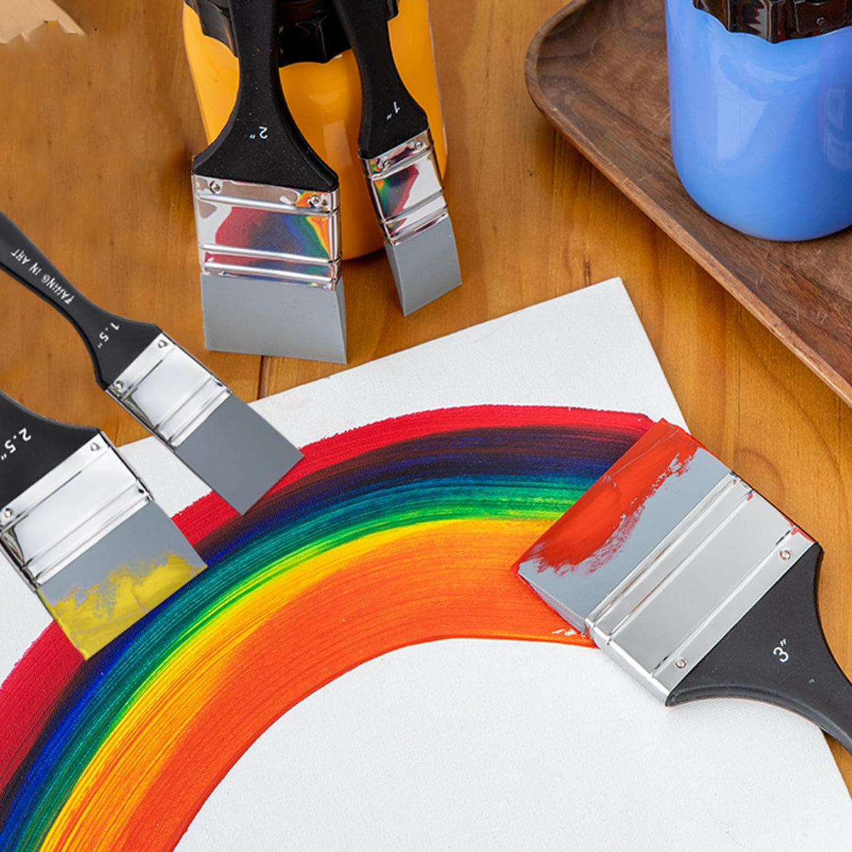 Falling in Art 5Pcs Silicone Paint Brush Set, Flat Shaped Painting Tool