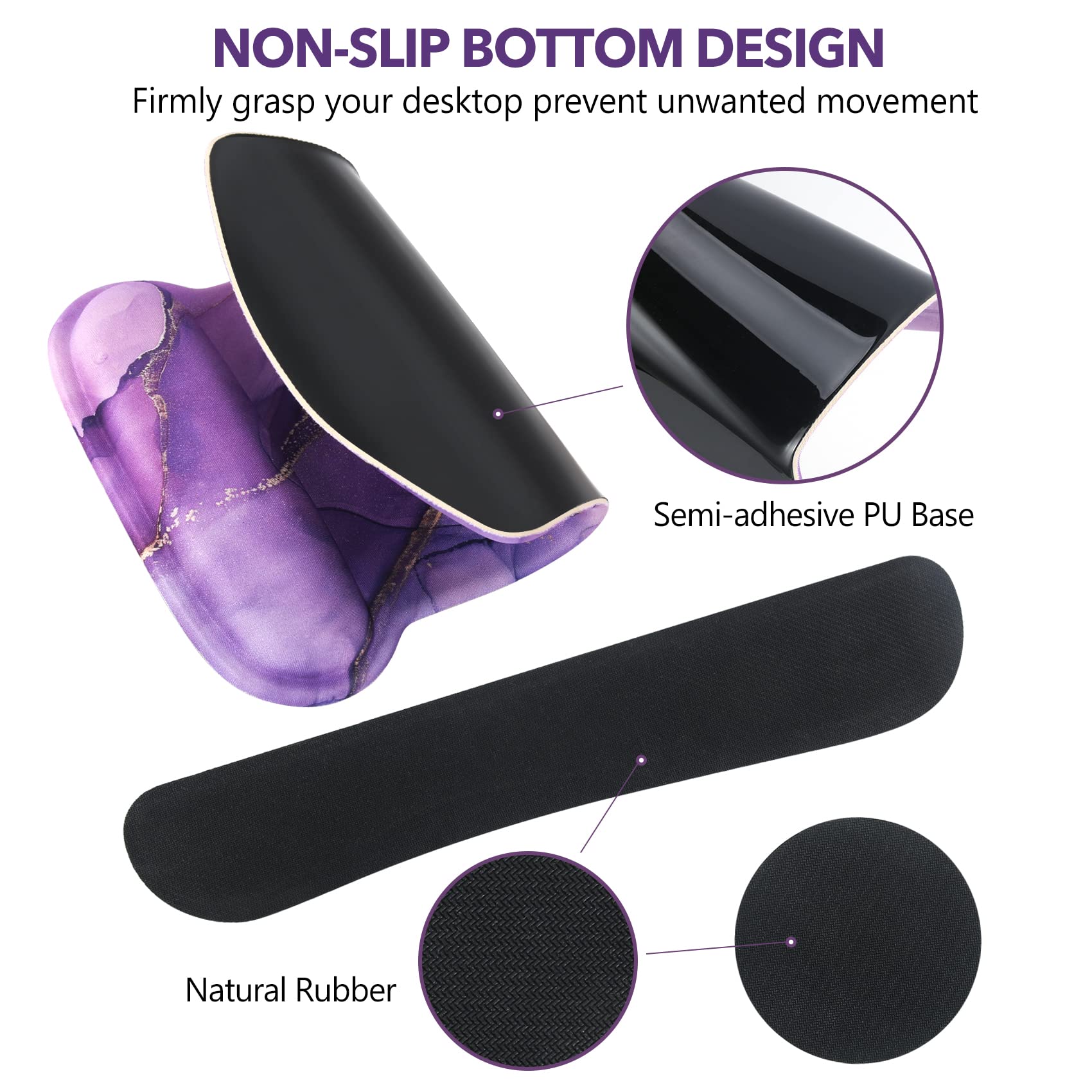 AIMSA Ergonomic Keyboard Wrist Rest and Mouse Pad with Wrist Support Set, Memory Foam Non-Slip