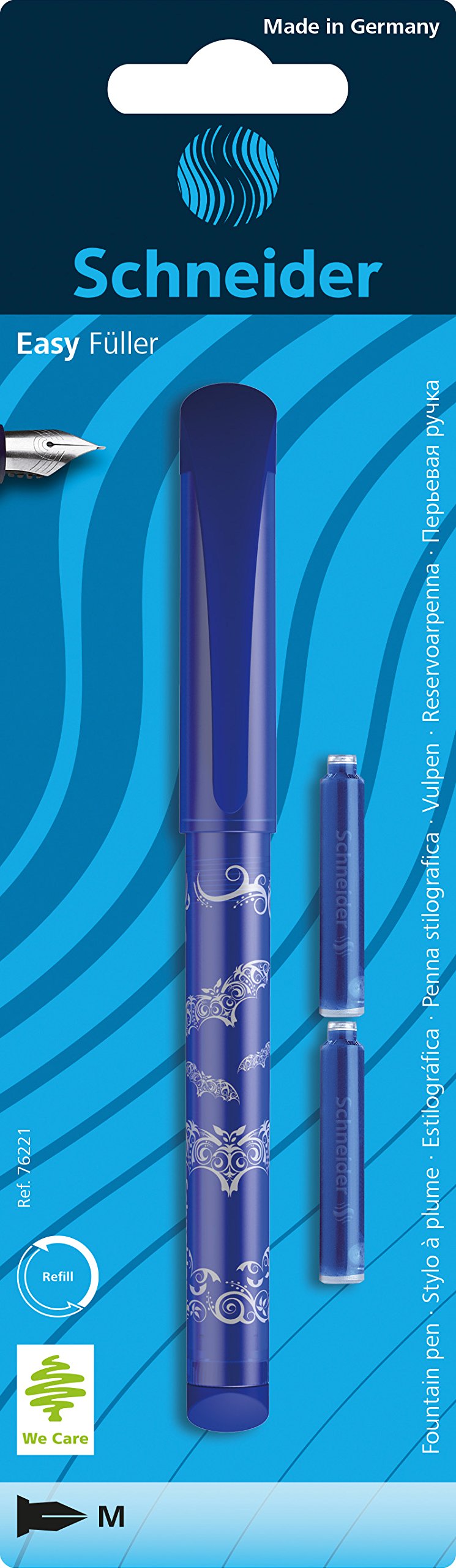Schneider Schreibgeräte Easy M, Fountain Pen with 2 Cartridge Refills (Assorted)