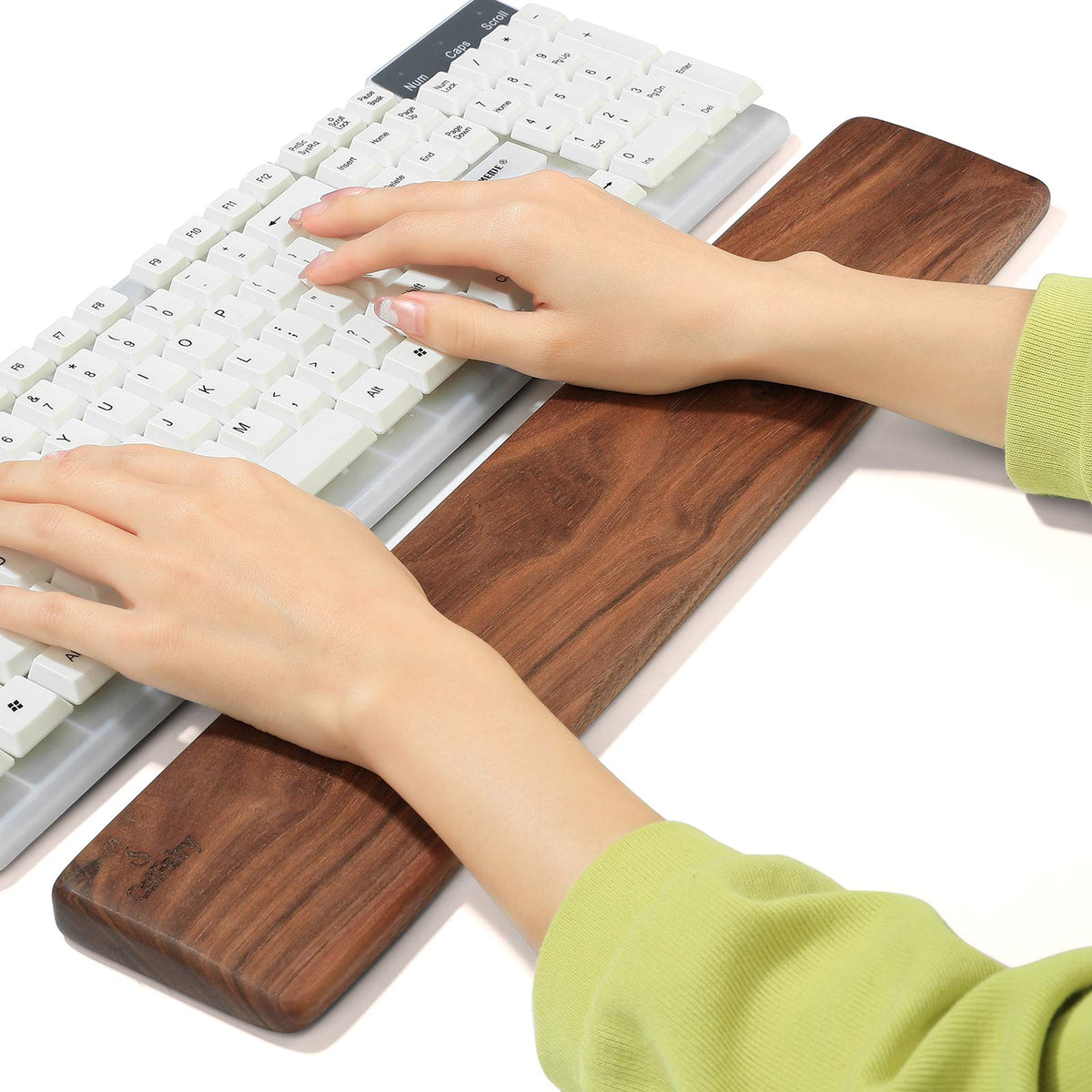 Wooden Keyboard Wrist Rest, Keyboard Wooden Palm Rest，Keyboard Wrist Rest Pad, Walnut Wrist Rest