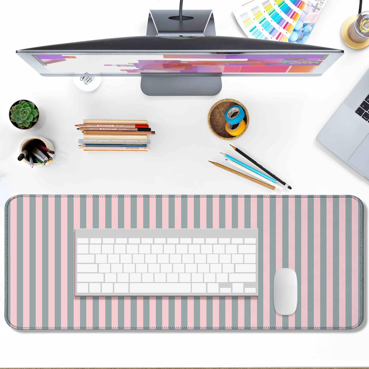 AYKDTFN Stripe Large Mouse Pad, Extended Desk Mat for Gaming, Office & Home