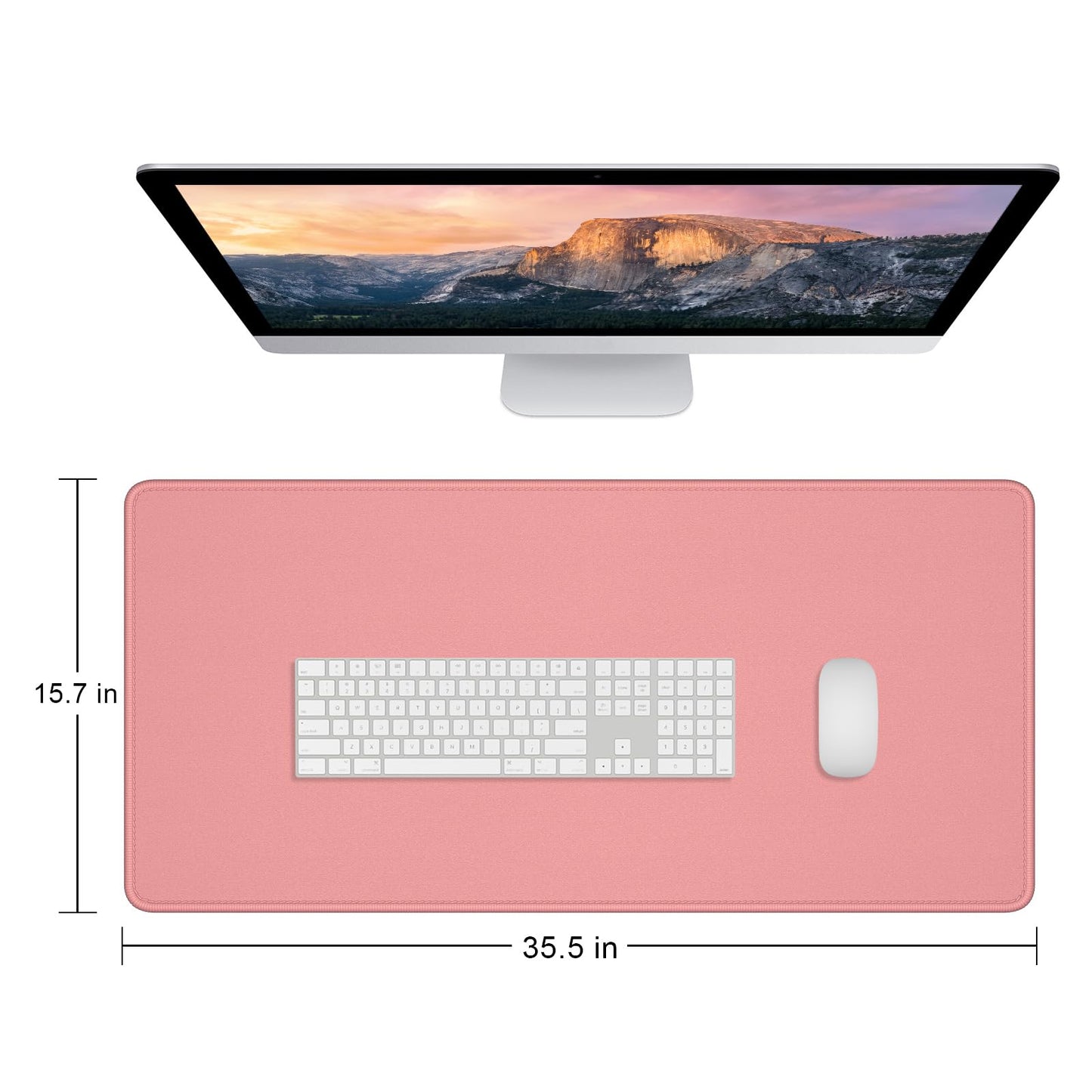 Dapesuom Large Gaming Mouse Pad, Extended Mouse Mat with Stitched Edges, Full Size Keyboard Pad