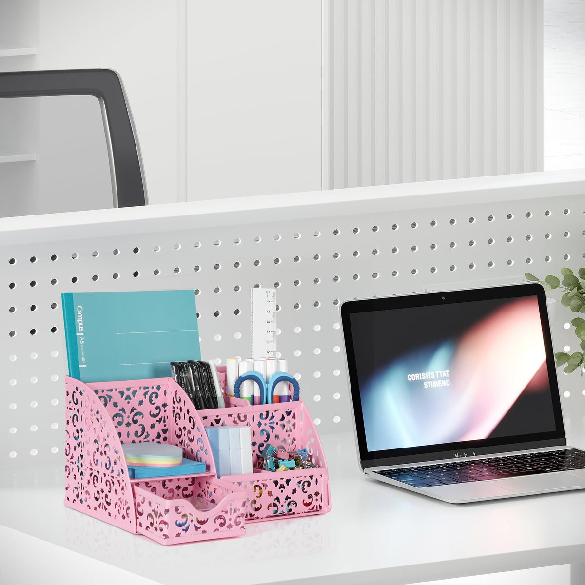 EasyPAG Desk Organizer and Pen Holder for Desk, Mesh Office Supplies Storage Caddy with Drawer for