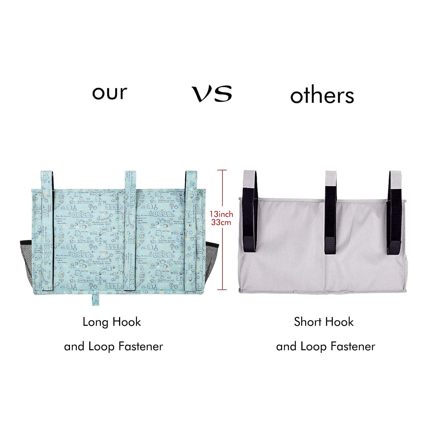 Surblue Bedside Caddy Hanging Bed Organizer Storage Bag Pocket for Bunk and Hospital Beds, College