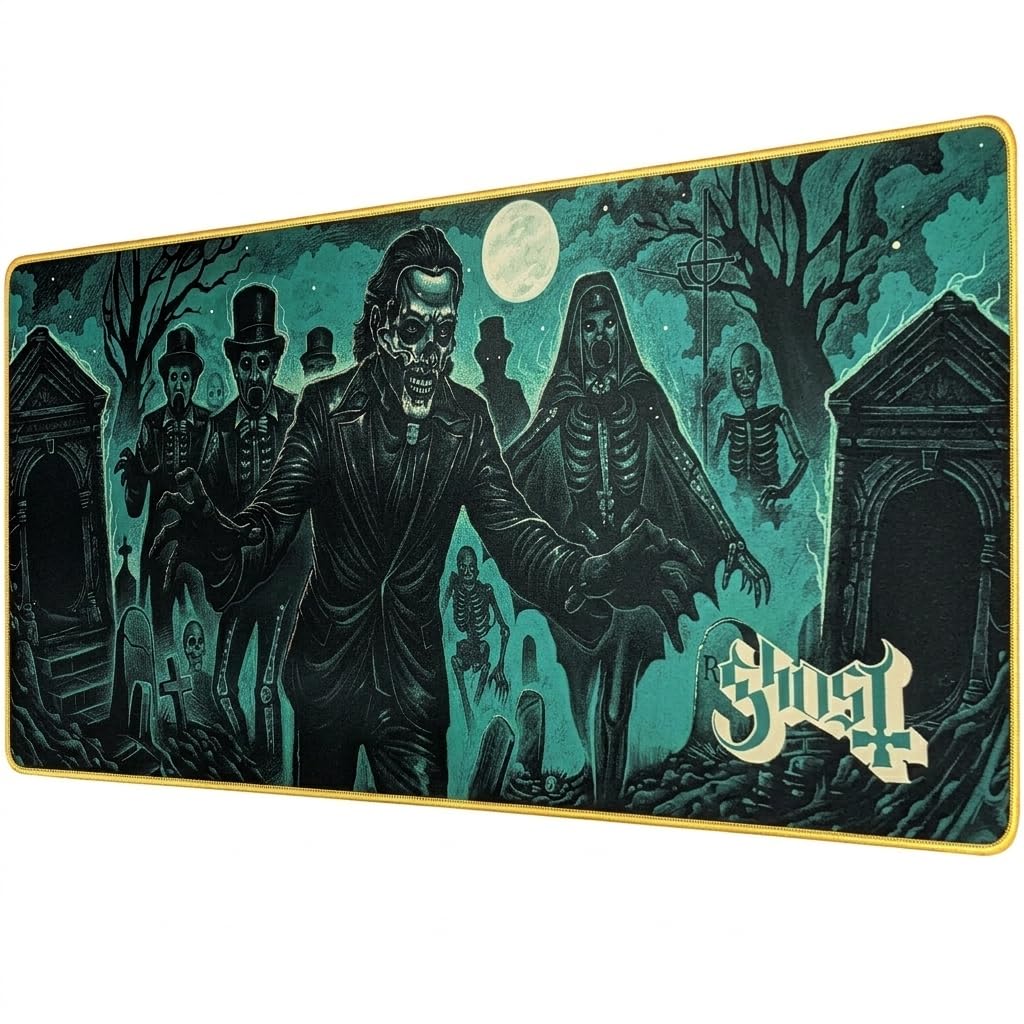SUBSONIC Ghost Band Mouse Pad XXL 35x15 in – Gaming Desk Mat Extra Large