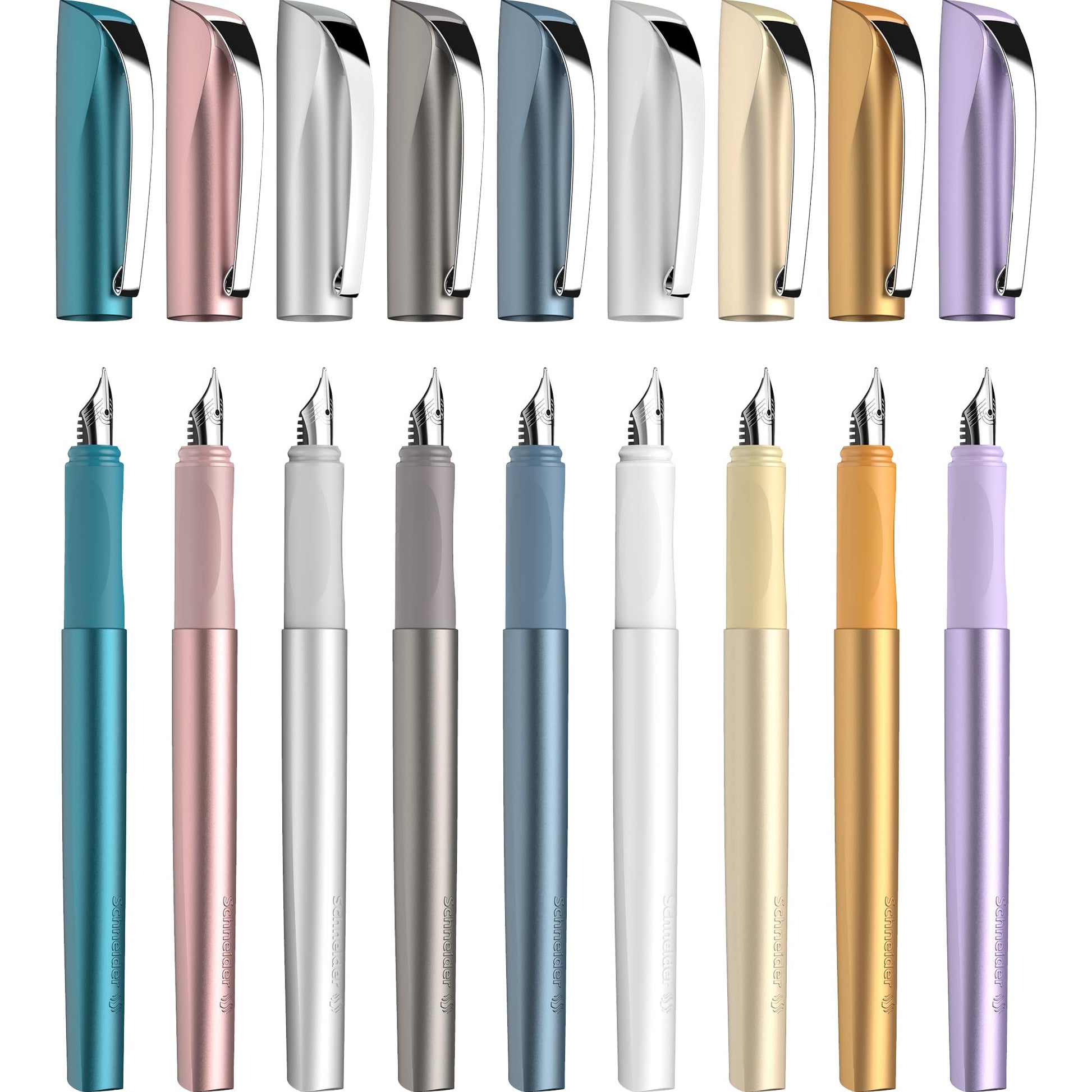 Schneider 168623 Ceod Shiny Fountain Pen (Right- and Left-Handed Users, Medium Nib, Including Ink