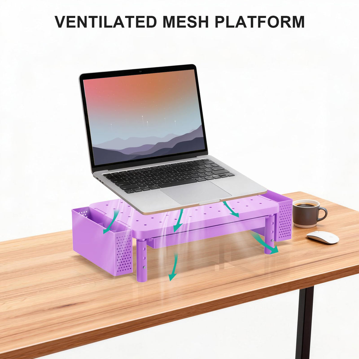 WALI Computer Monitor Stand with Storage and Pen Holder