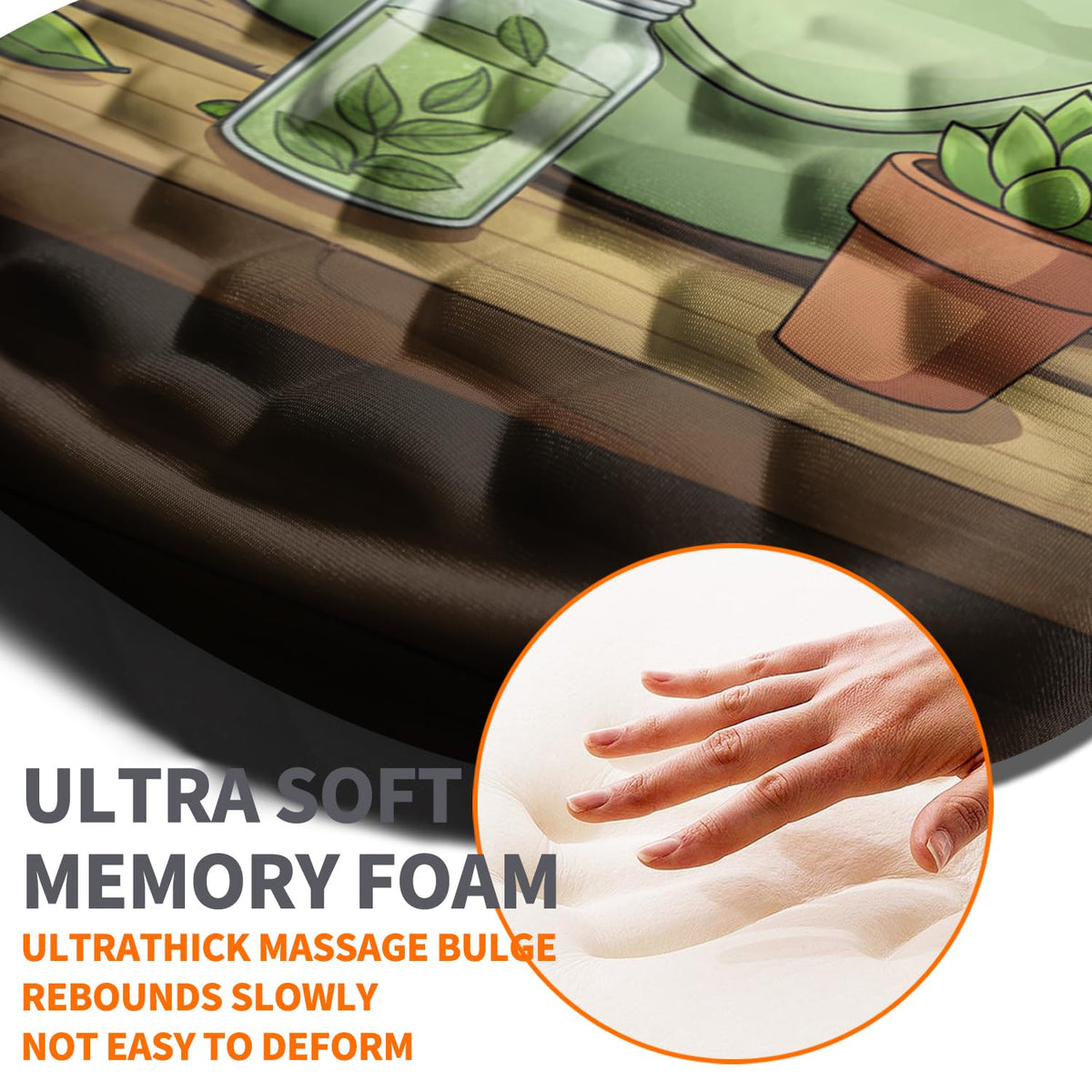 Armanza Ergonomic Joint Wrist Support Mouse Pad with Memory Foam Cushion Massage Bump, Carpal