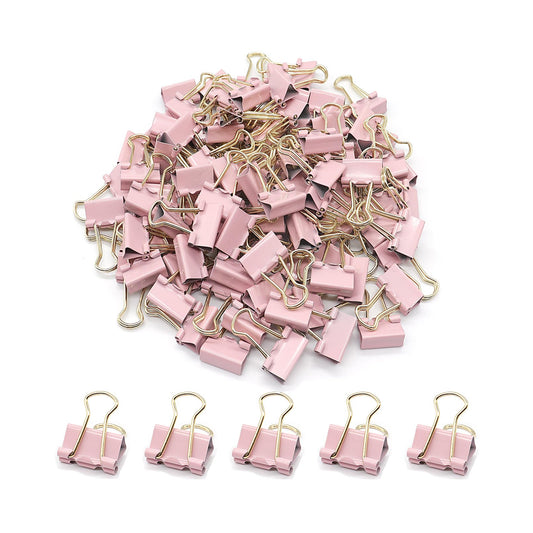 YCVIORING Mini Binder Clips, 100 Pack, Light Pink, 15mm (5/8 inch), Office, Home, School, Crafts