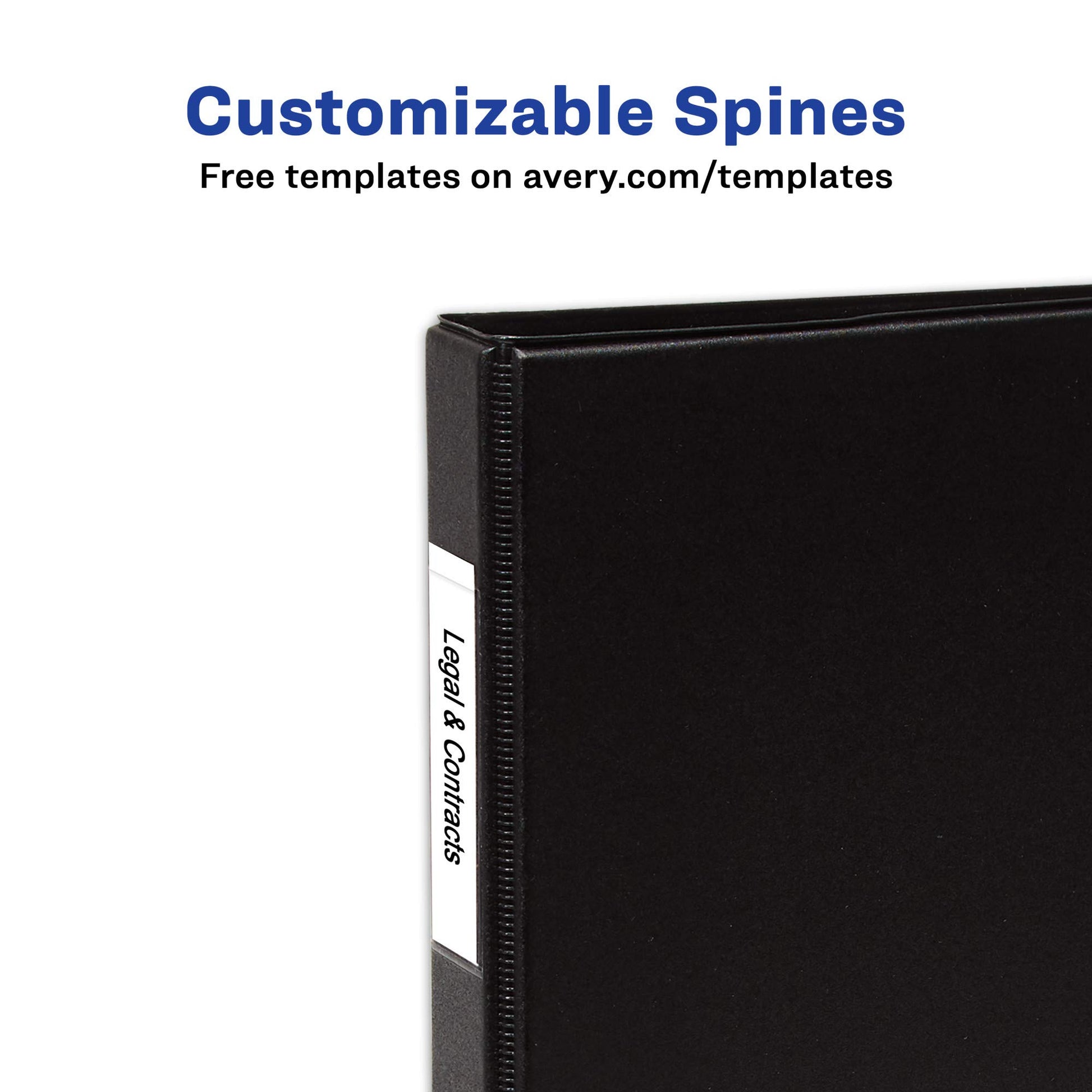 Avery® Legal-Size 3 Ring Binders, 1" Round Rings, 2 Black Binders