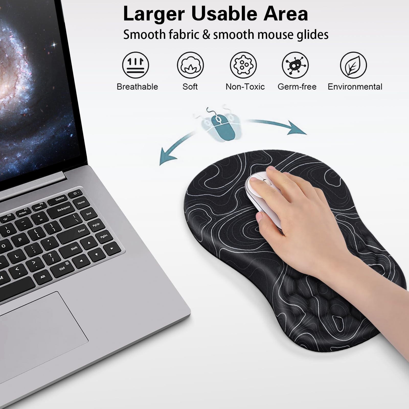 Canjoy Mouse Pad with Wrist Rest, Ergonomic Wrist Support with Massage