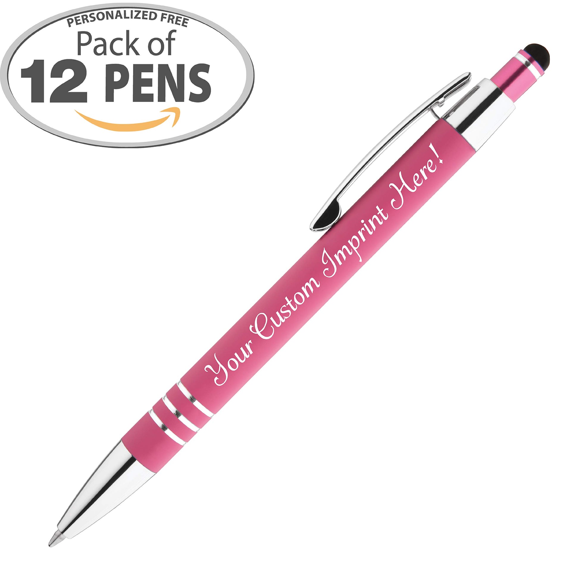 Express Pencils Personalized Pens - Hottie Rubberized Soft Touch Ballpoint Pen with Stylus tip is a