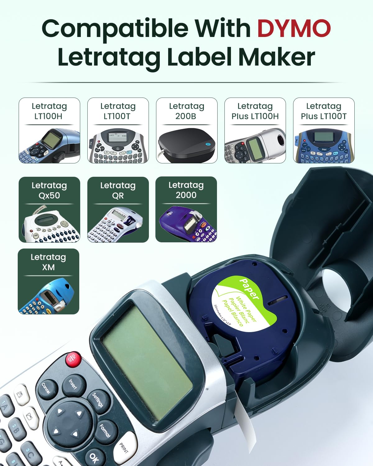 6-Pack 91330 Compatible with Dymo LetraTag Label Tape Refills