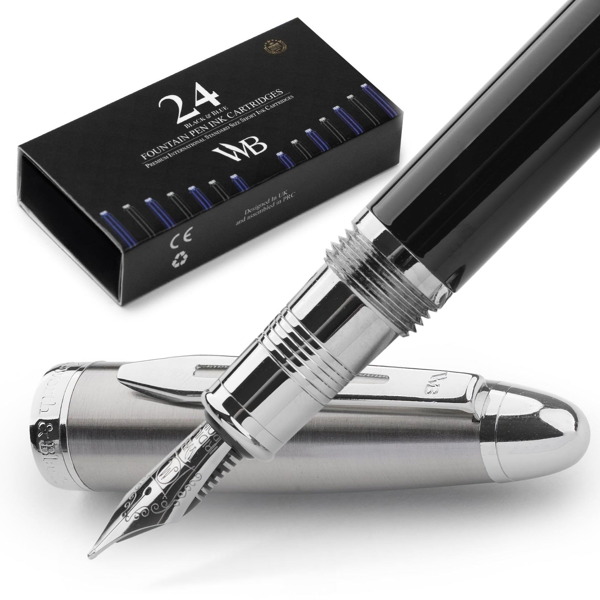 Wordsworth & Black Majesti Luxury Fountain Pen Set for Writing, Medium Nib