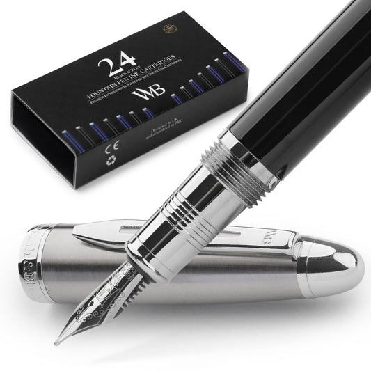 Wordsworth & Black Majesti Luxury Fountain Pen Set for Writing, Medium Nib