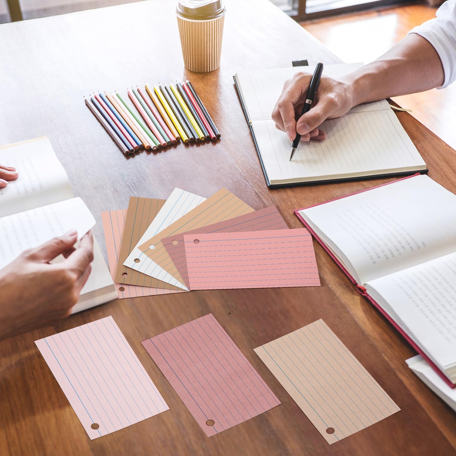 Leelosp 3 x 5 in Colored Index Cards, Study Flash Cards, Pink Series