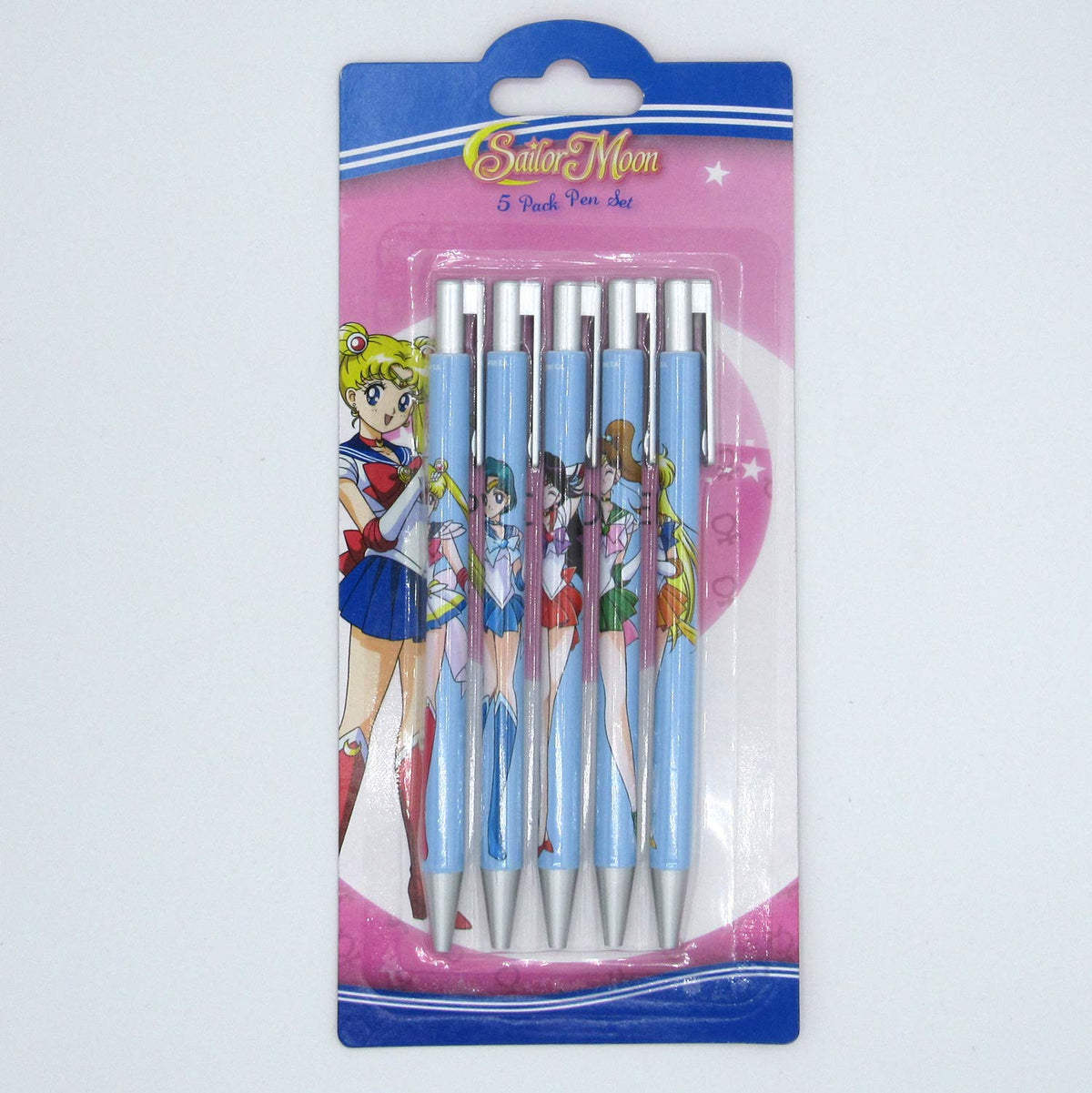 Sailor Moon Pen Set Featuring Mercury, Mars, Jupiter, Venus and Moon - Set of Five