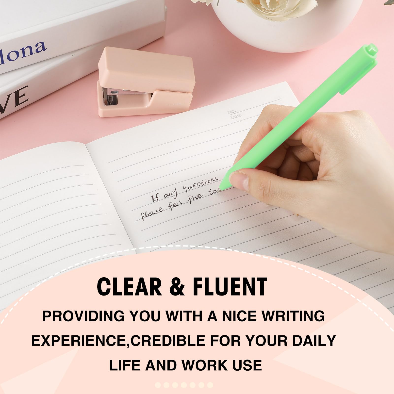 Teling 100 Pcs Ballpoint Pens Retractable Comfortable Cute Stylish Writing Pens in Medium Point 1.0