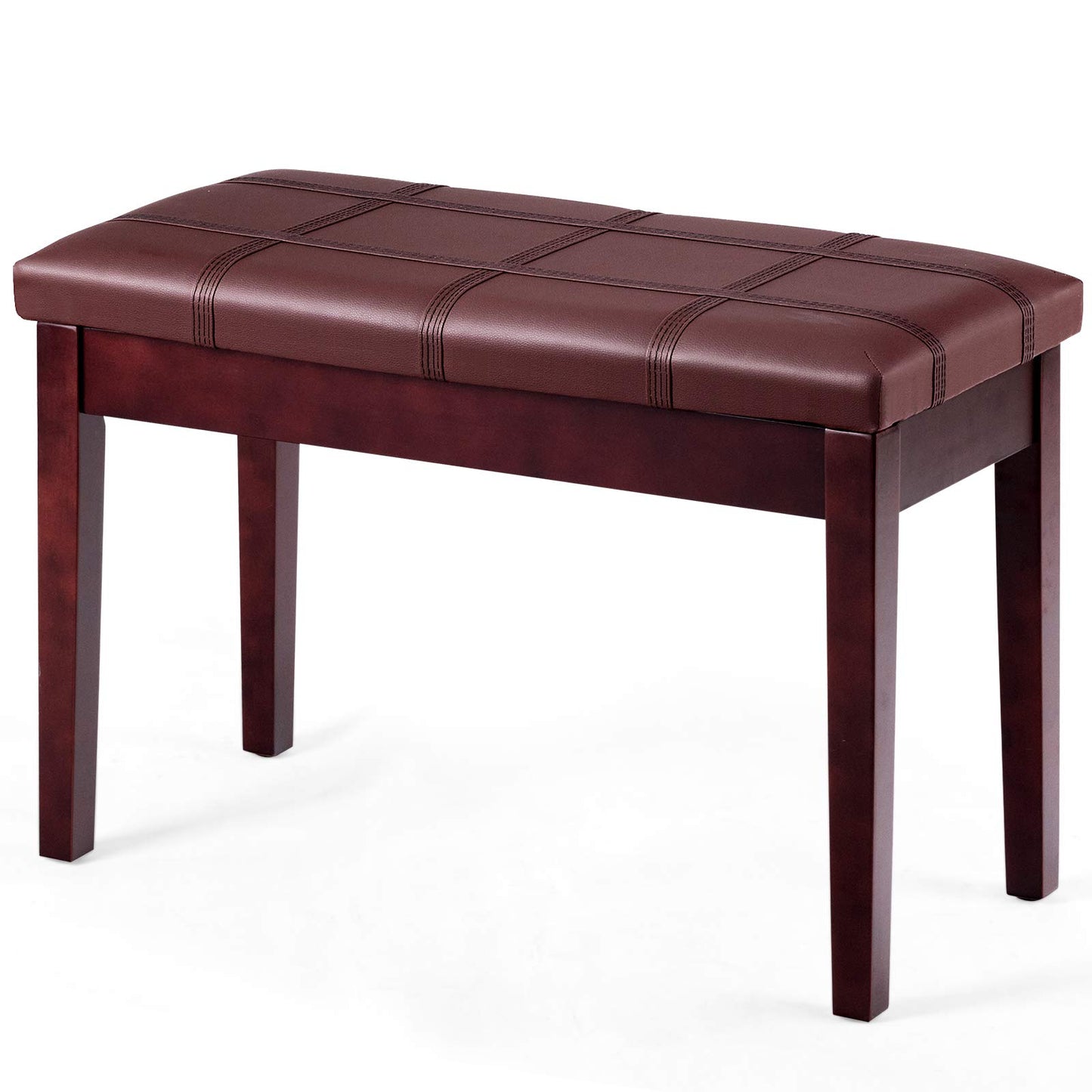 Giantex Duet Piano Bench with Storage, Keyboard Bench with Padded Cushion, Solid Wood Legs, Storage