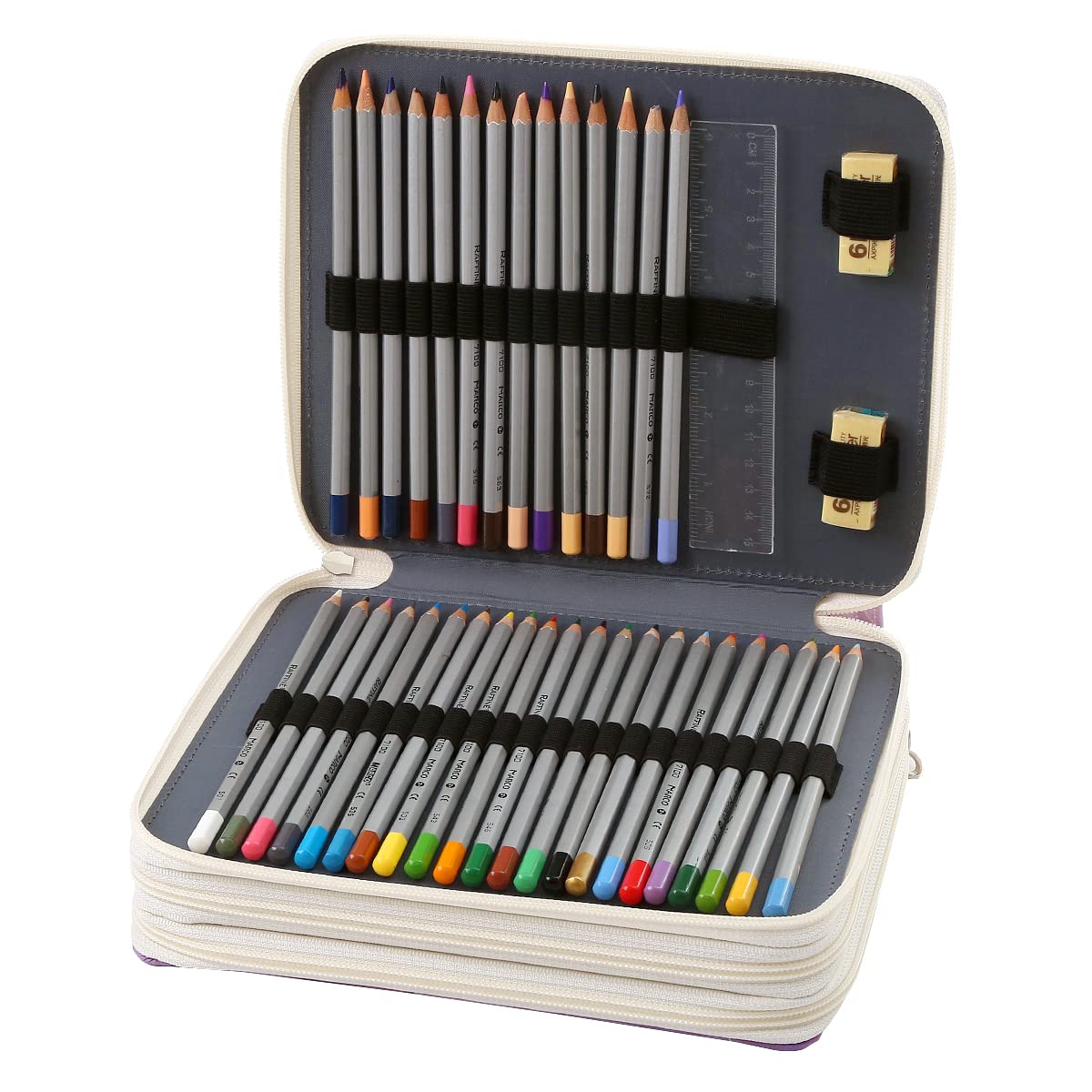 Lbxgap 120 Slots Colored Pencil Case Organizer, 3 Layer Bag