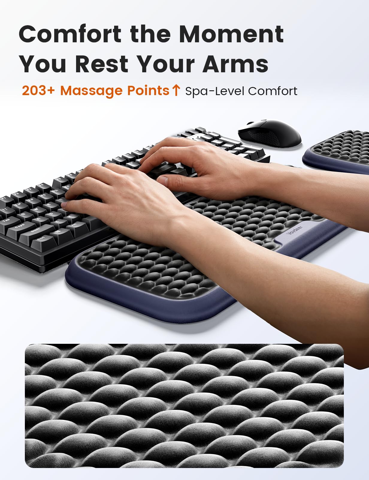 Vaydeer Extra Large Wide Wrist Rest Set for Keyboard and Mouse, Computer Ergonomic Wrist Support